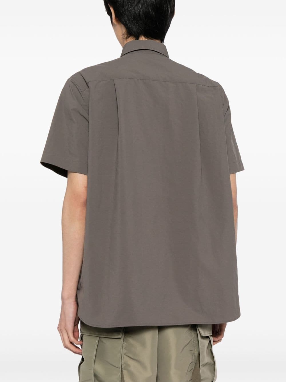 zip-pocket spread-collar shirt - 4