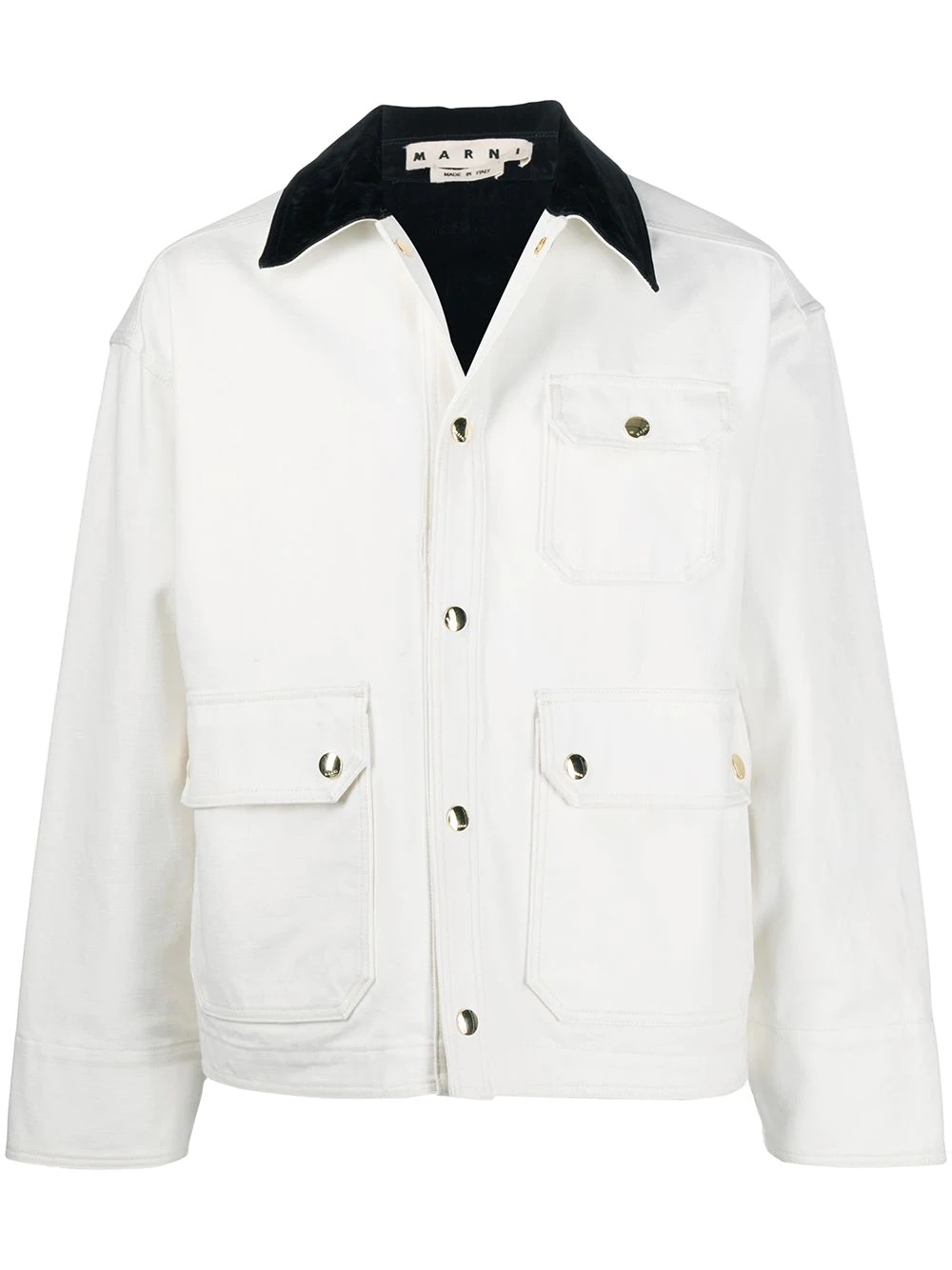 contrast collar jacket - 1