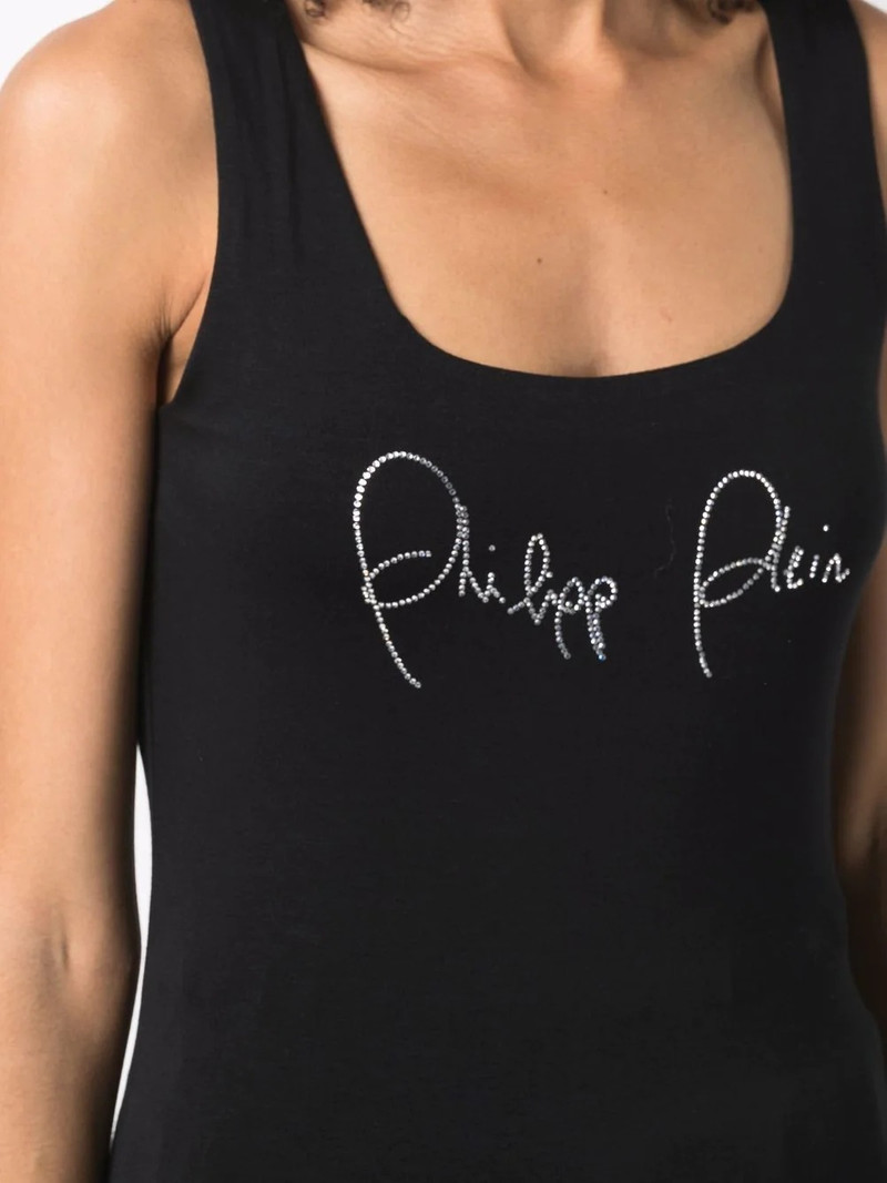 rhinestone-logo tank top 5
