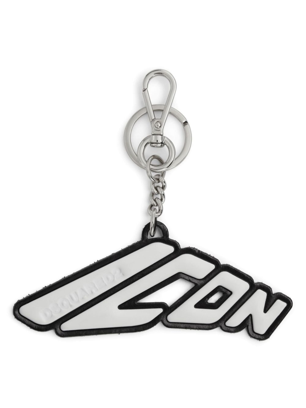 slogan-charm leather keyring - 1