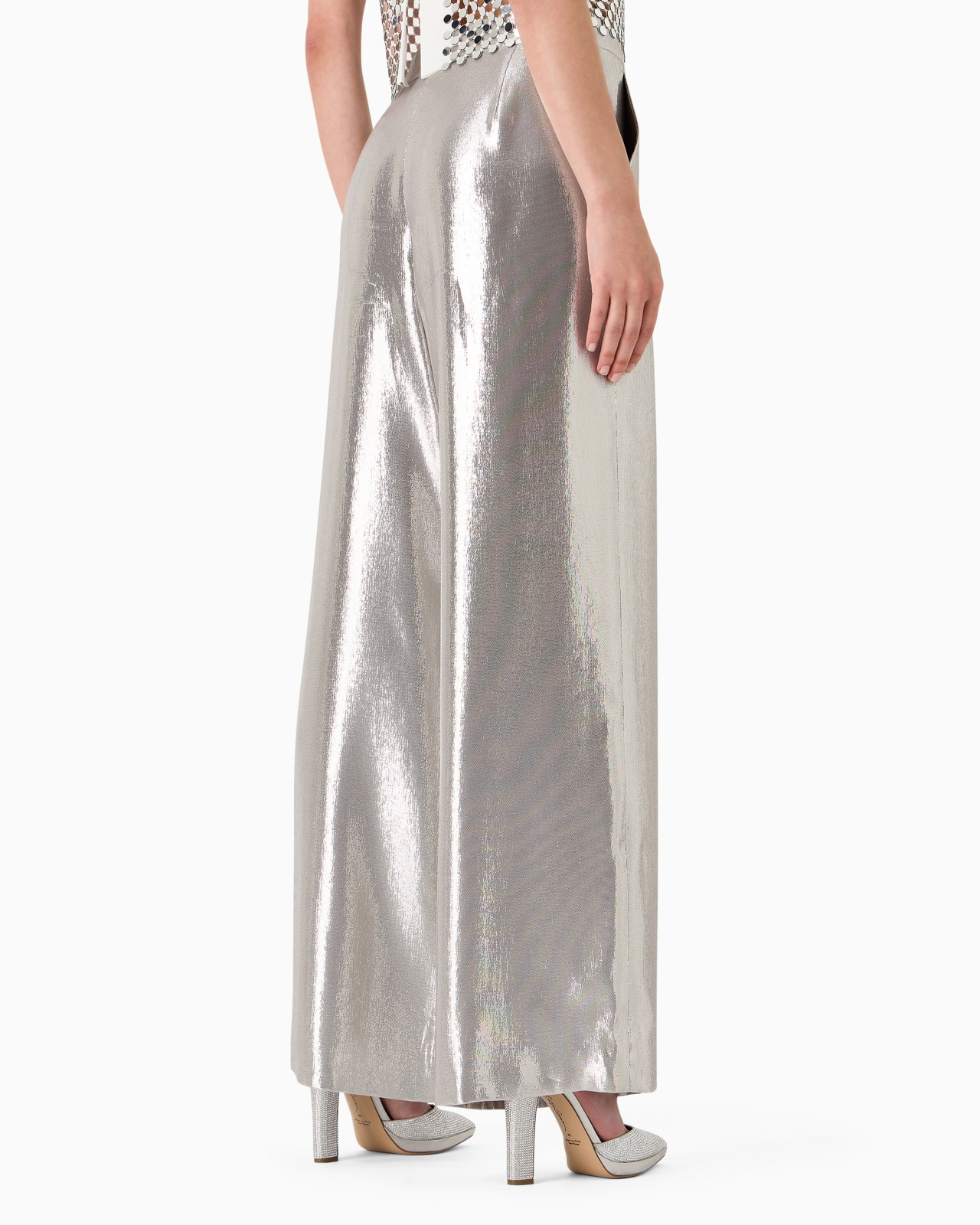 Silk cady wide-legged trousers - 3