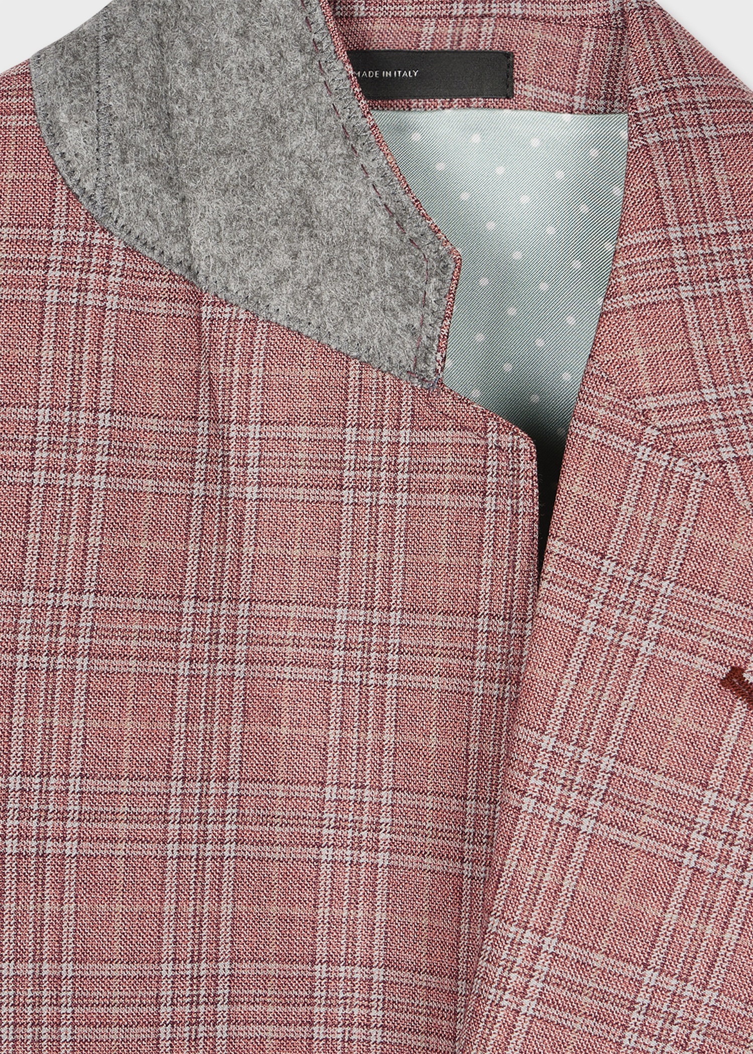 Red Check Wool Buggy Lined Blazer - 3