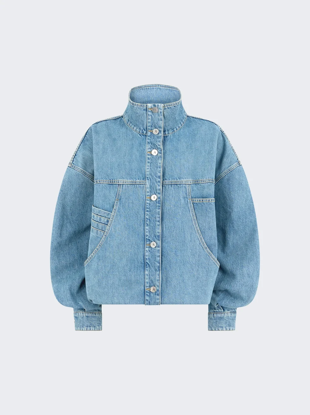 Denim Bomber Jacket Sky Blue - 1