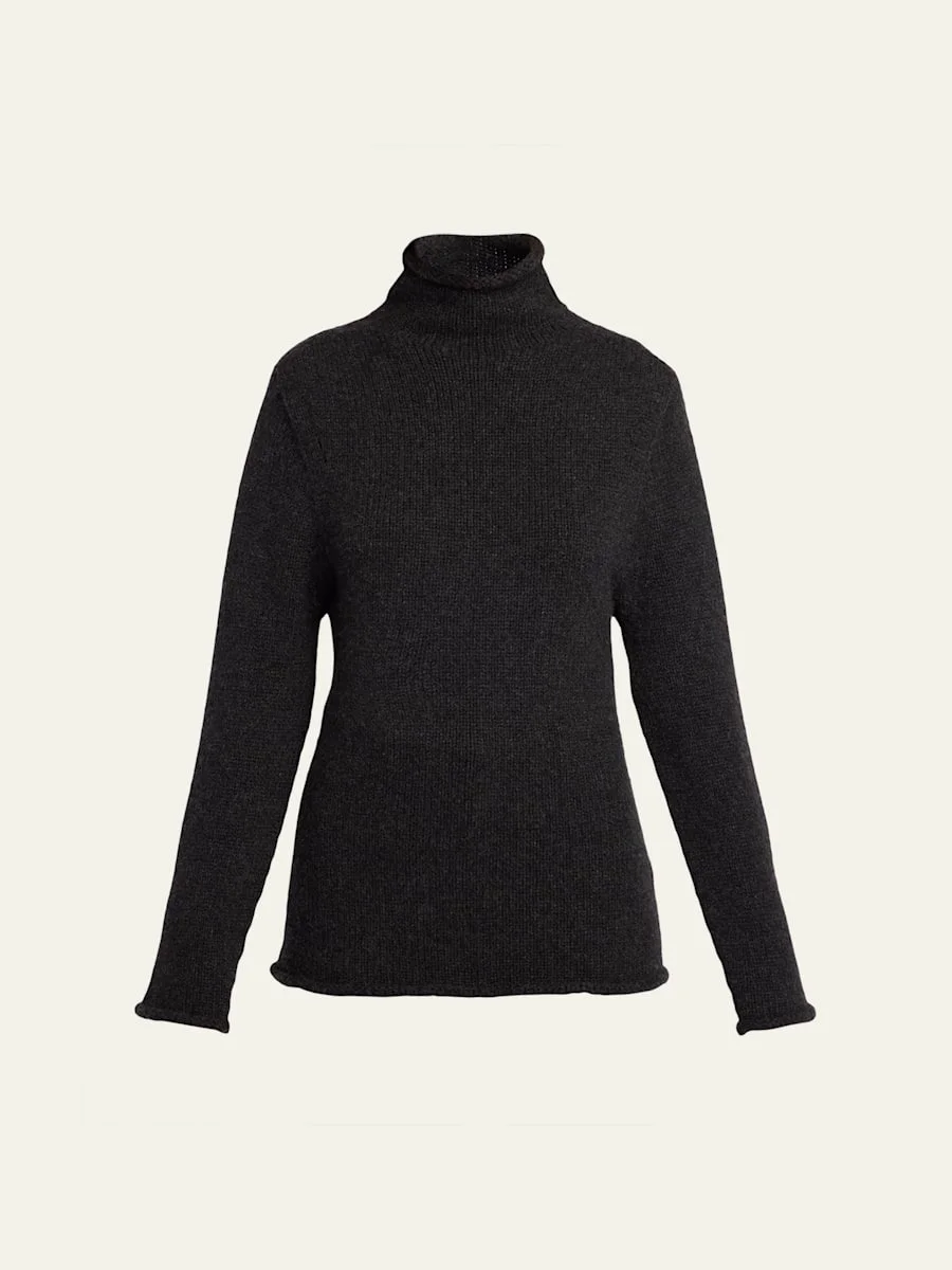 Mariam Mock-Neck Cashmere Sweater - 1