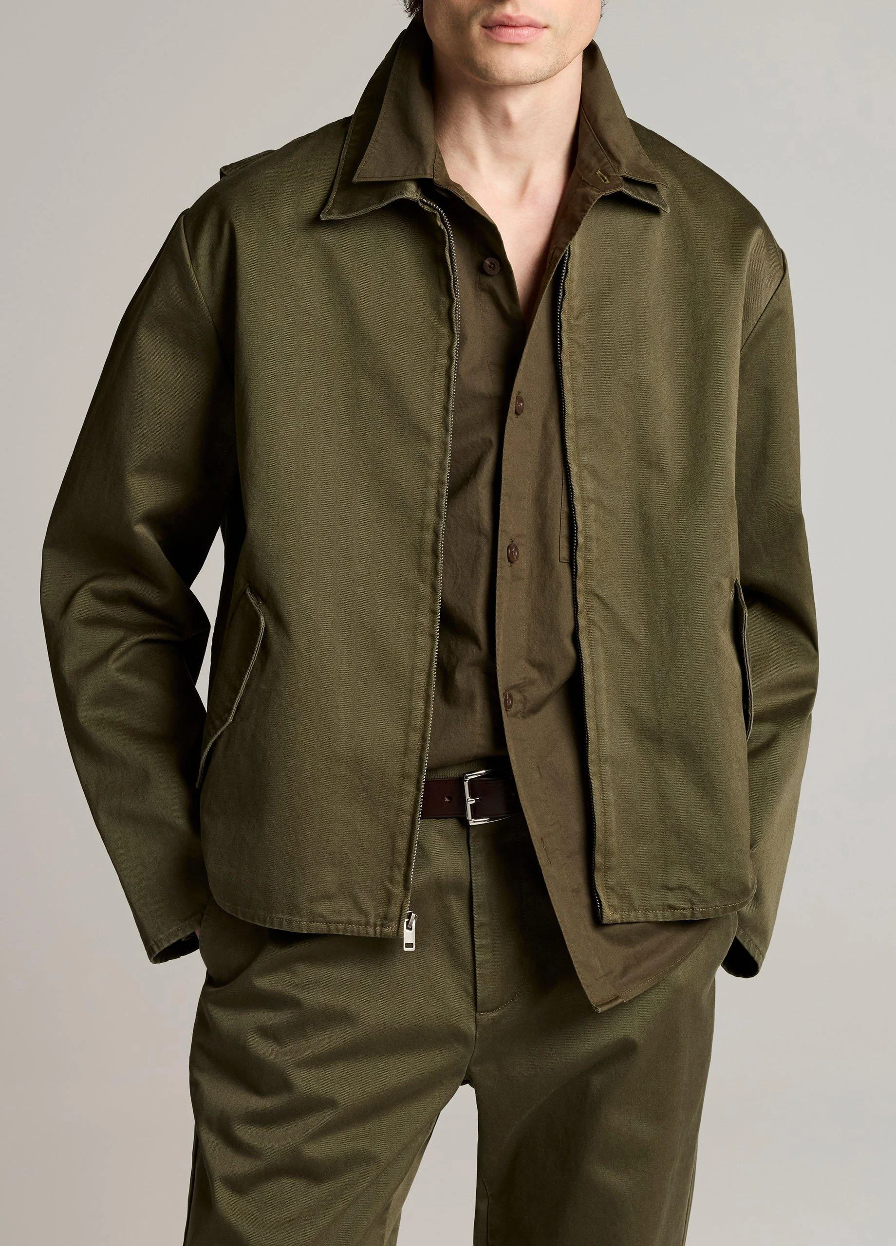 Brushed Cotton Twill Field Jacket - 1