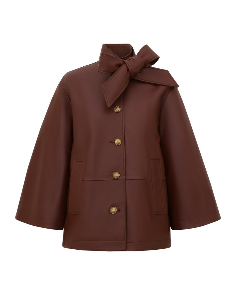 VALIANT LEATHER PUSSYBOW COAT 1