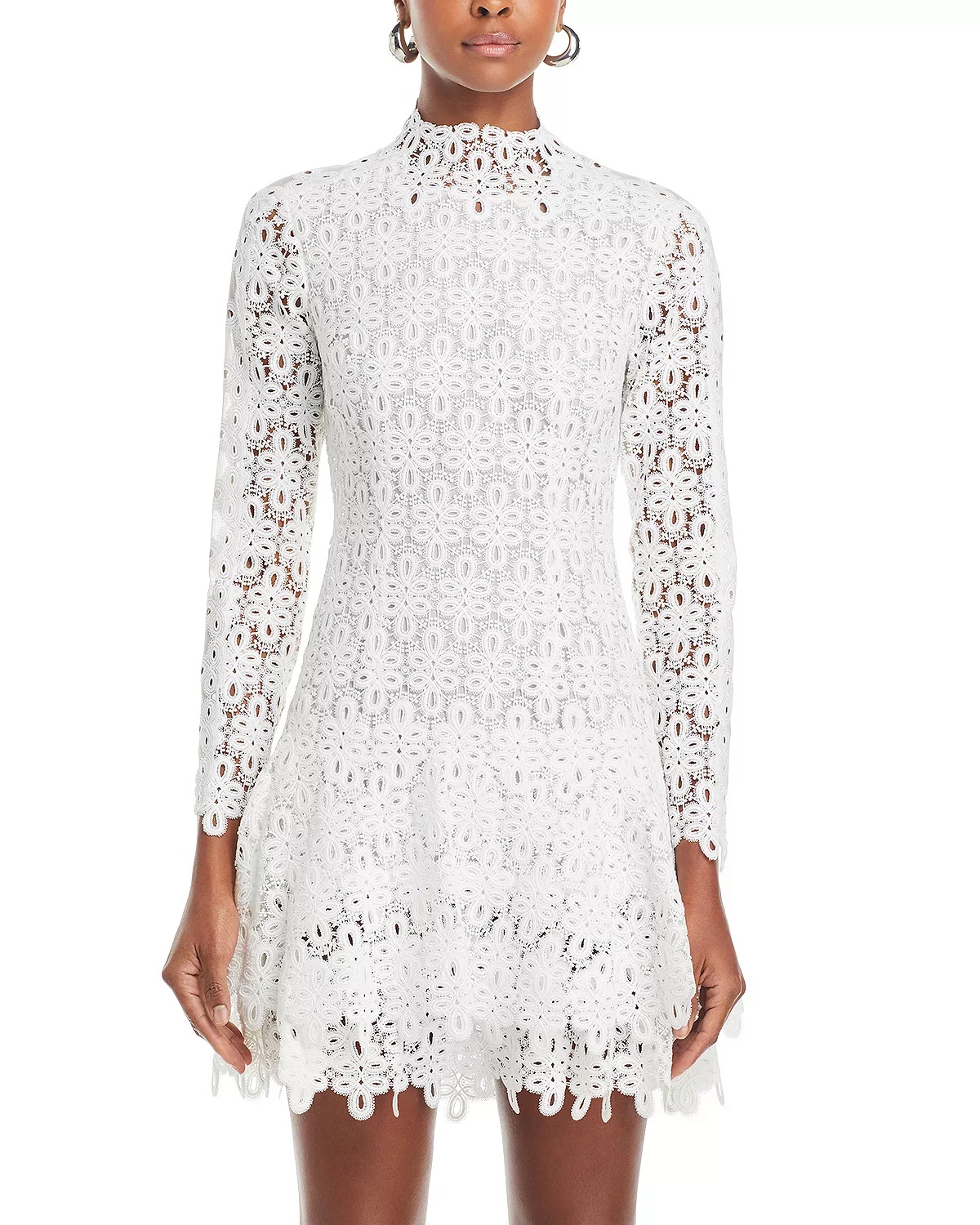 Joy Lace Mock Neck Mini Dress - 7