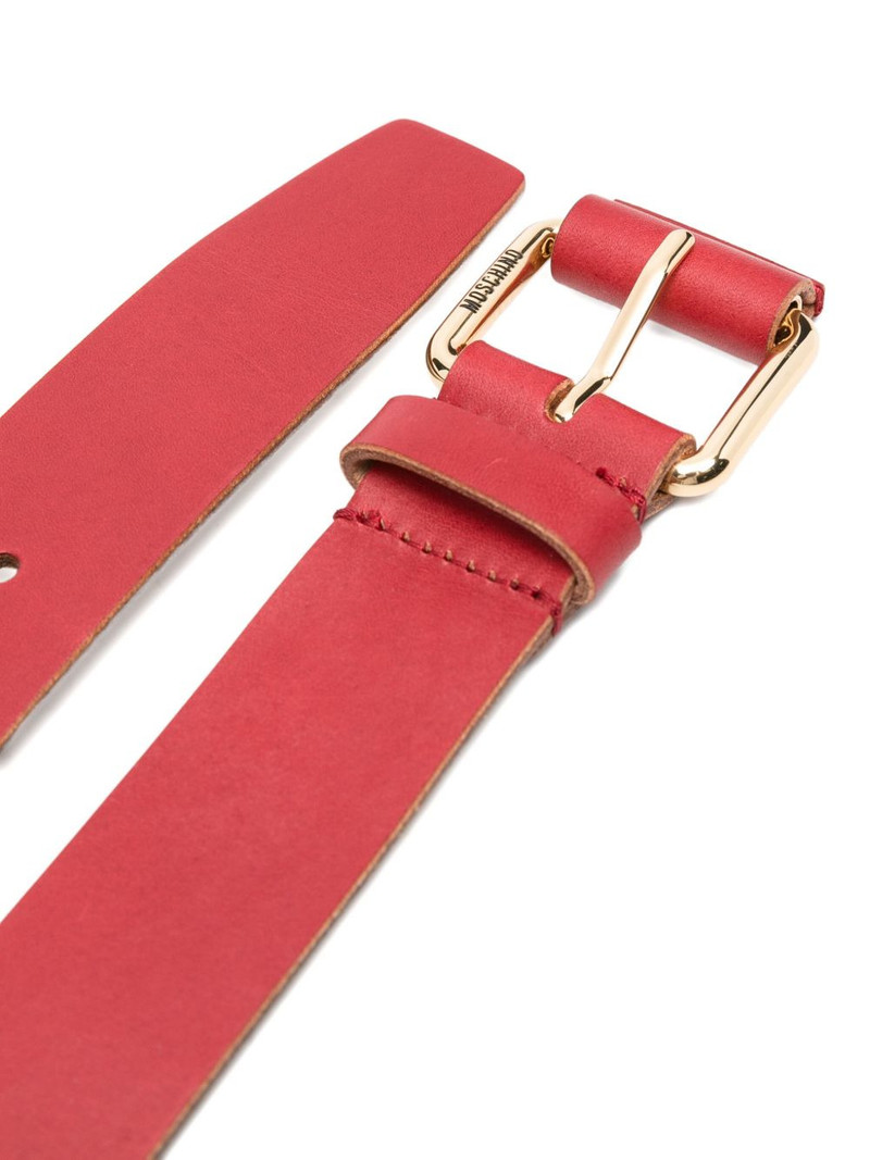 logo-plaque leather belt 3
