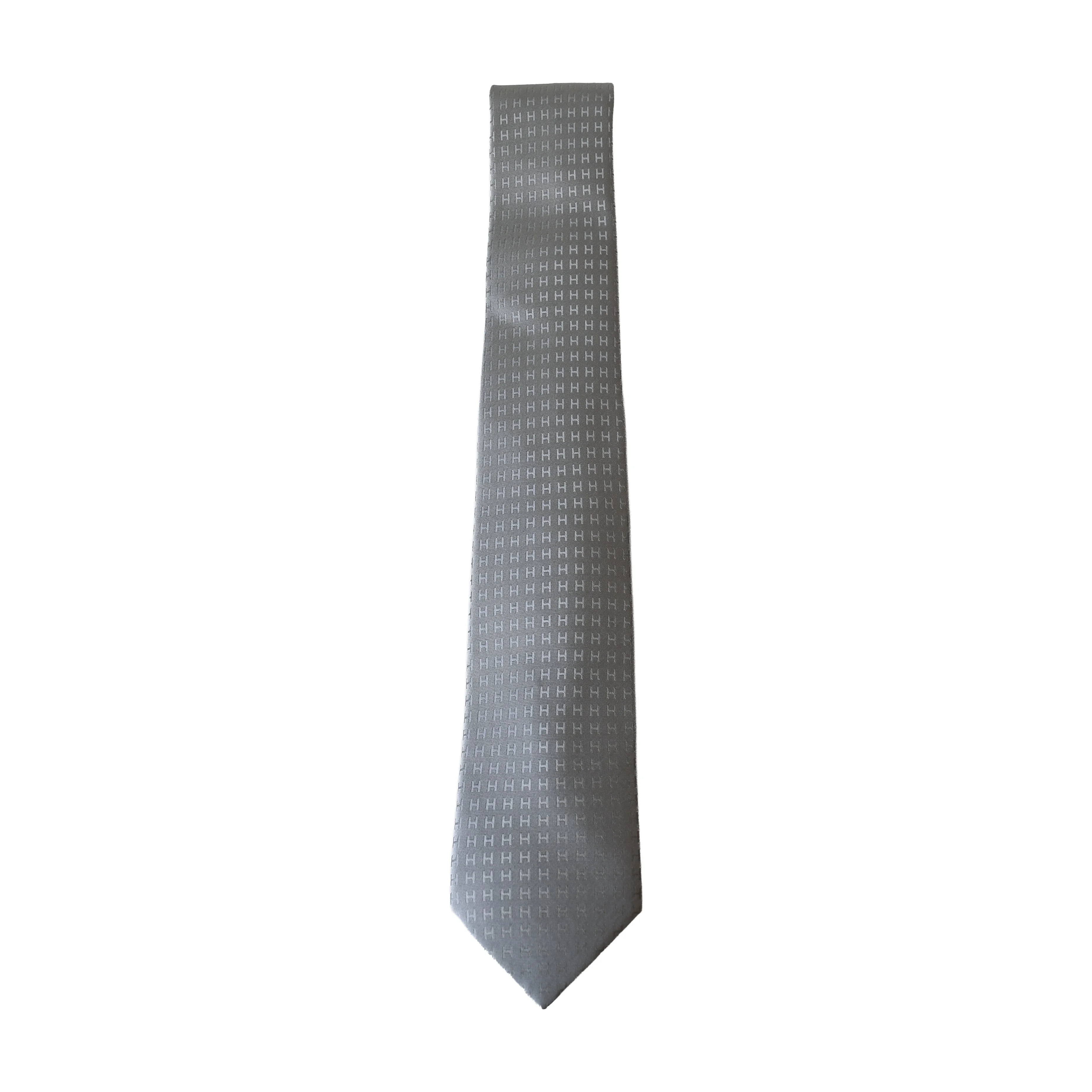 Hermes Faconnee H Tie Grey - 1