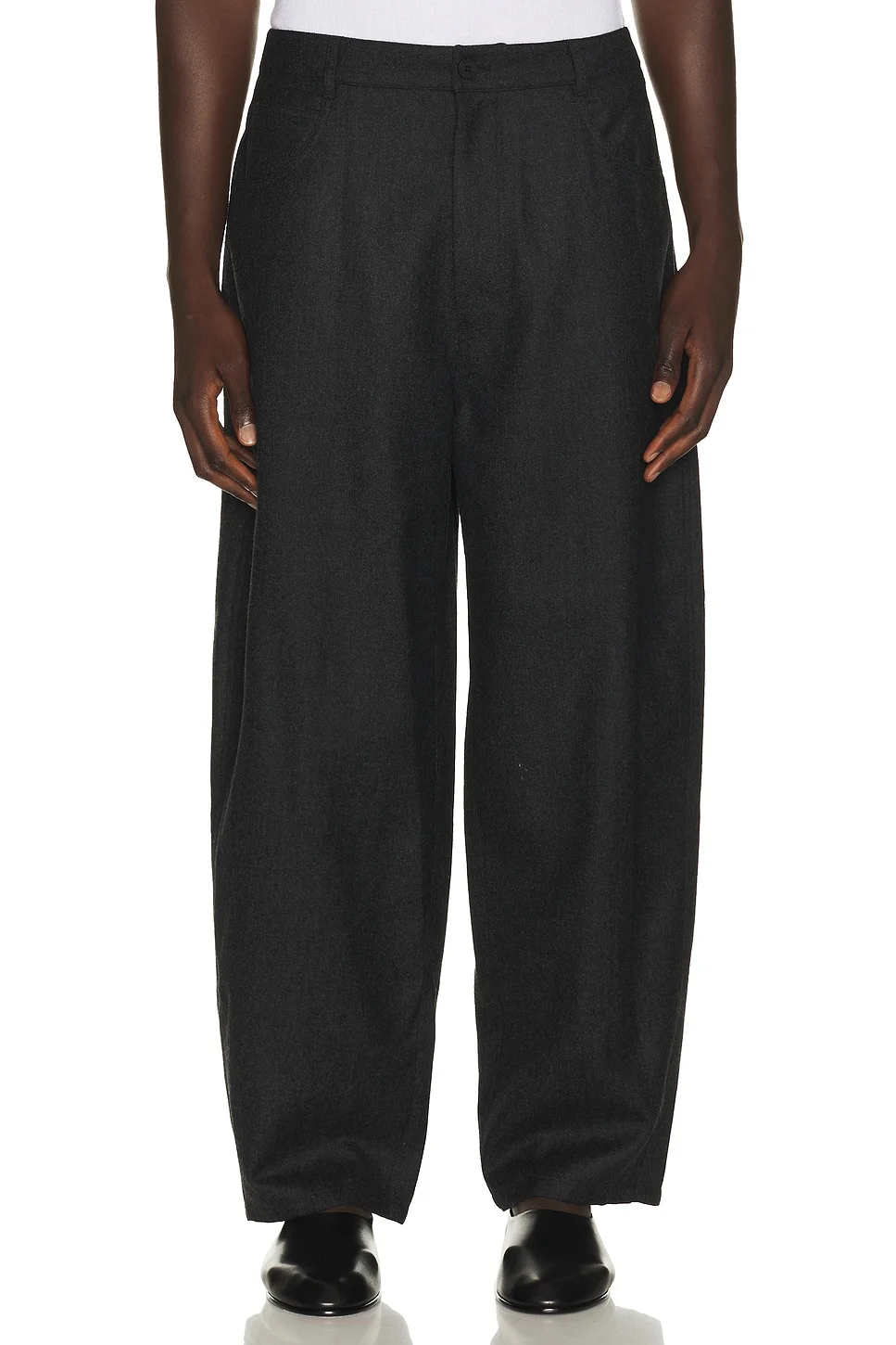 Wool Curved Trousers - 1