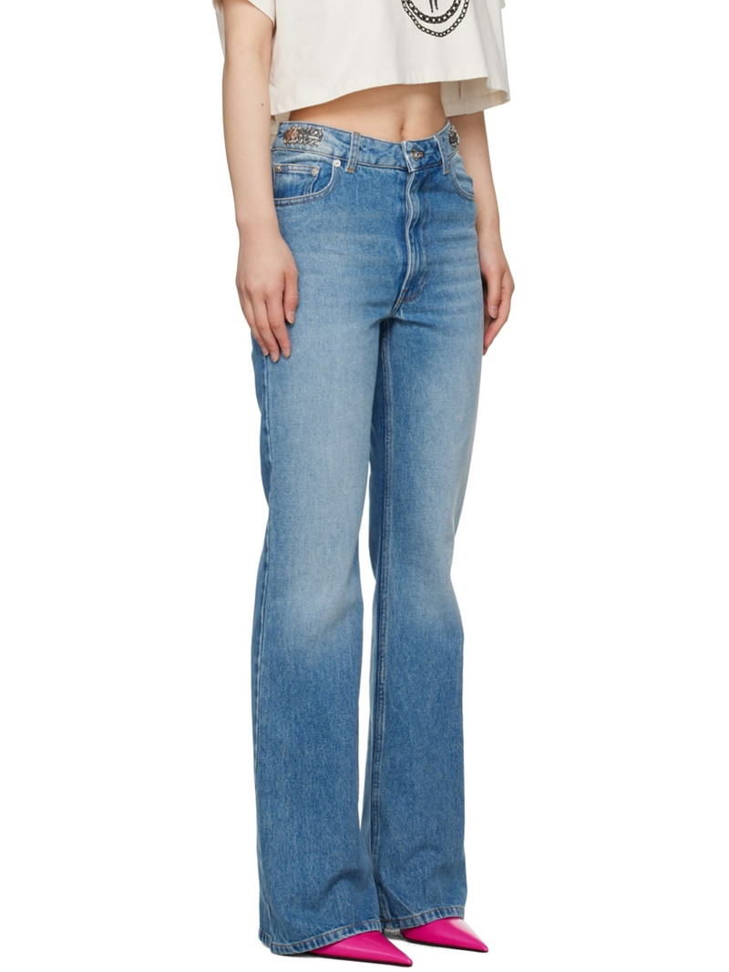 Blue Embellished Jeans 2