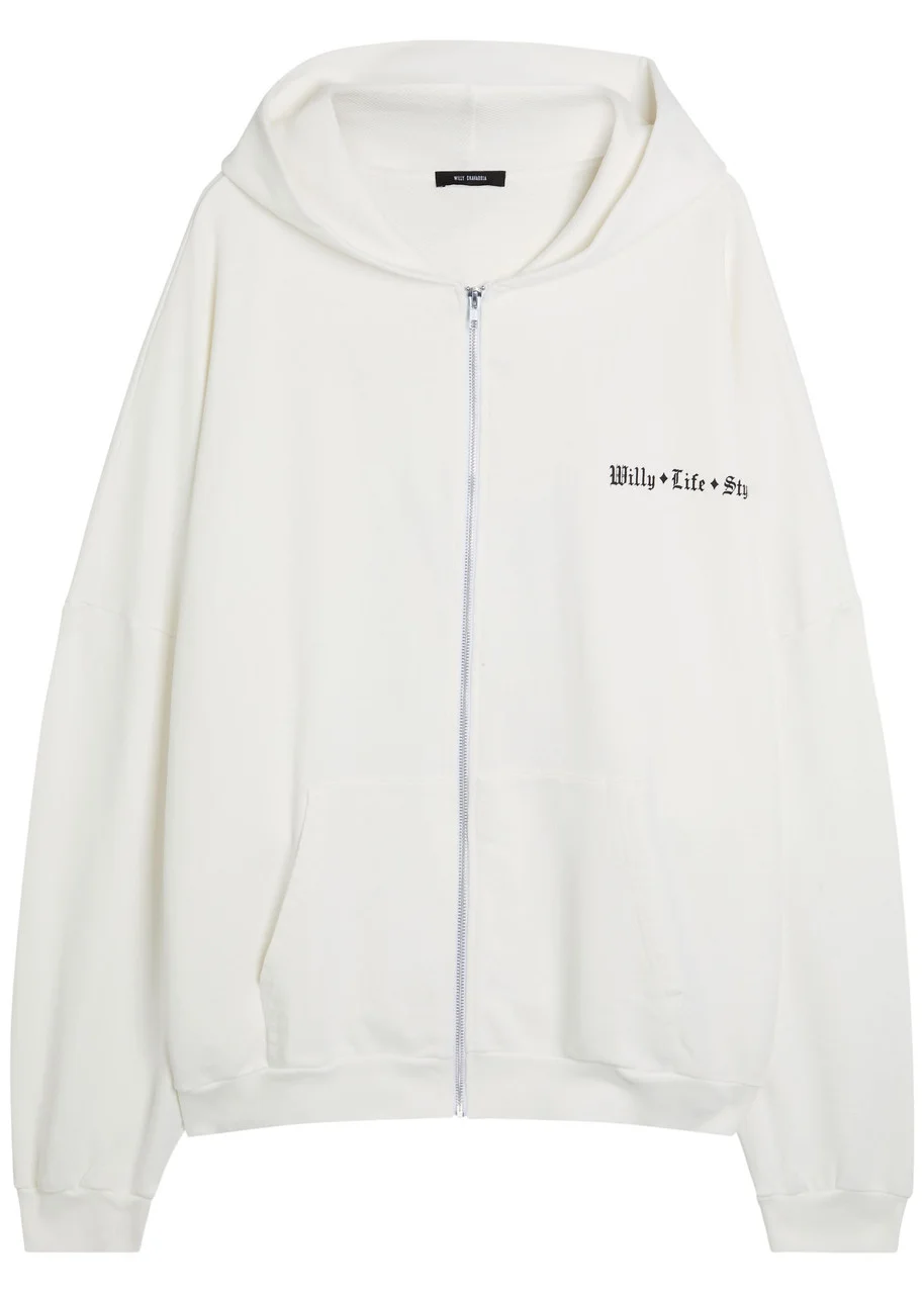 Willy Chavarria Willy Life Style Printed Hooded Cotton Sweatshirt - 1