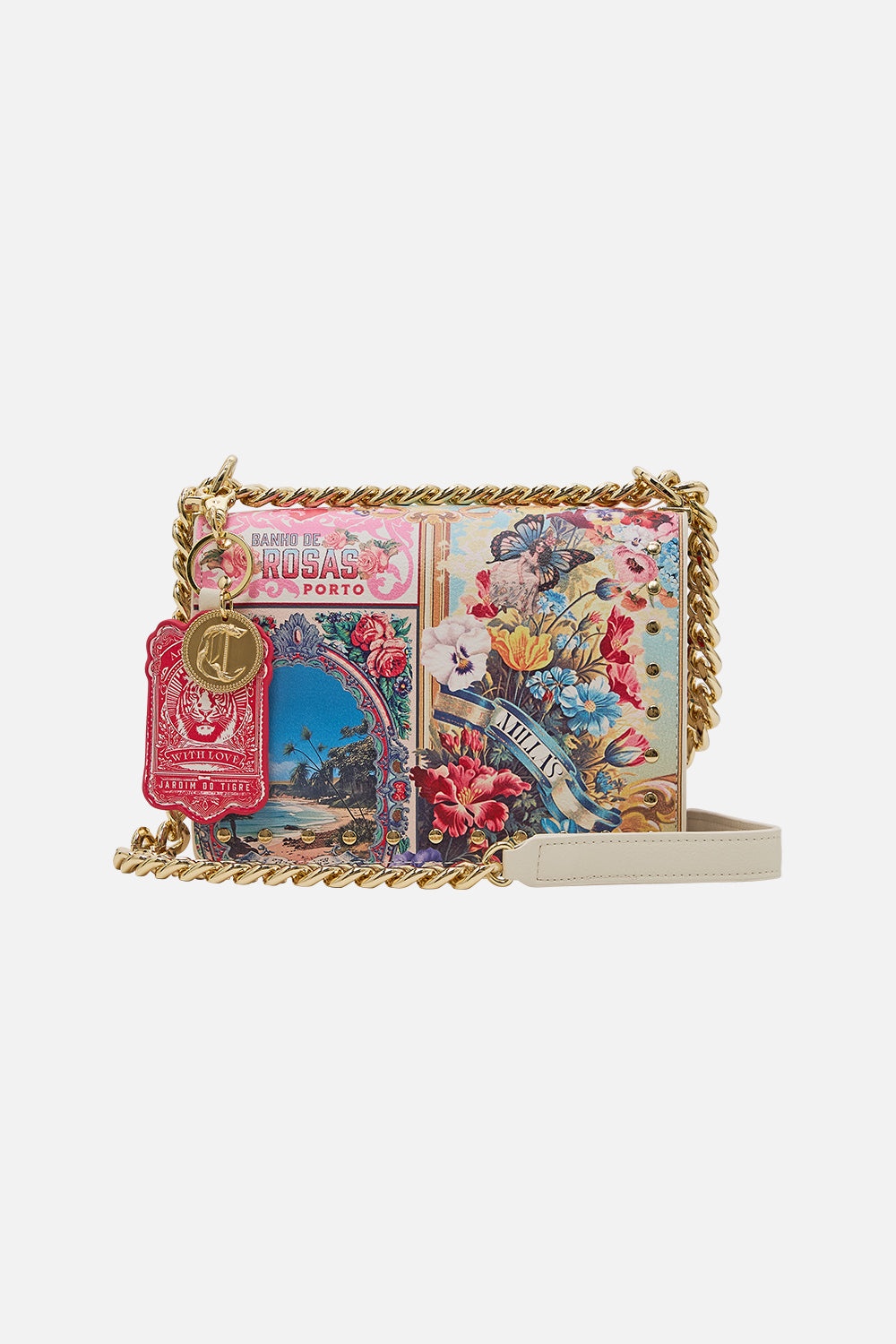 CROSSBODY BOX BAG WITH CHAIN AND KEYRING - 5