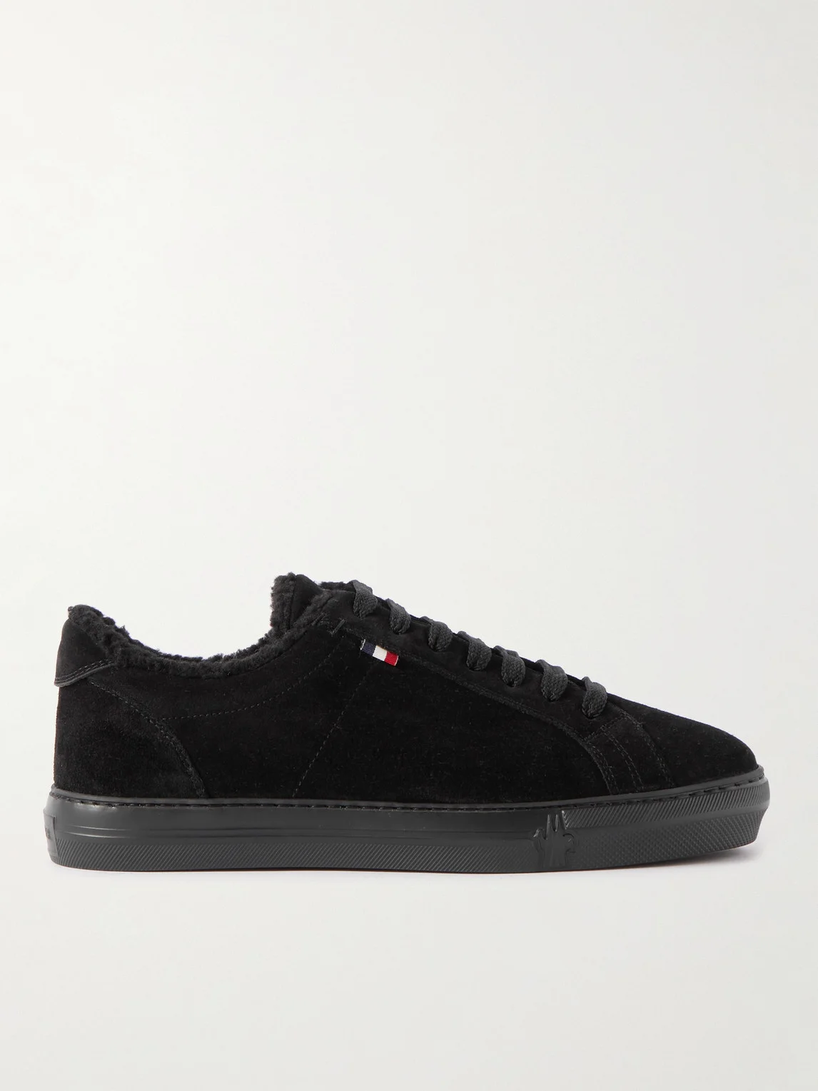 New Monaco Shearling-Lined Suede Sneakers - 1