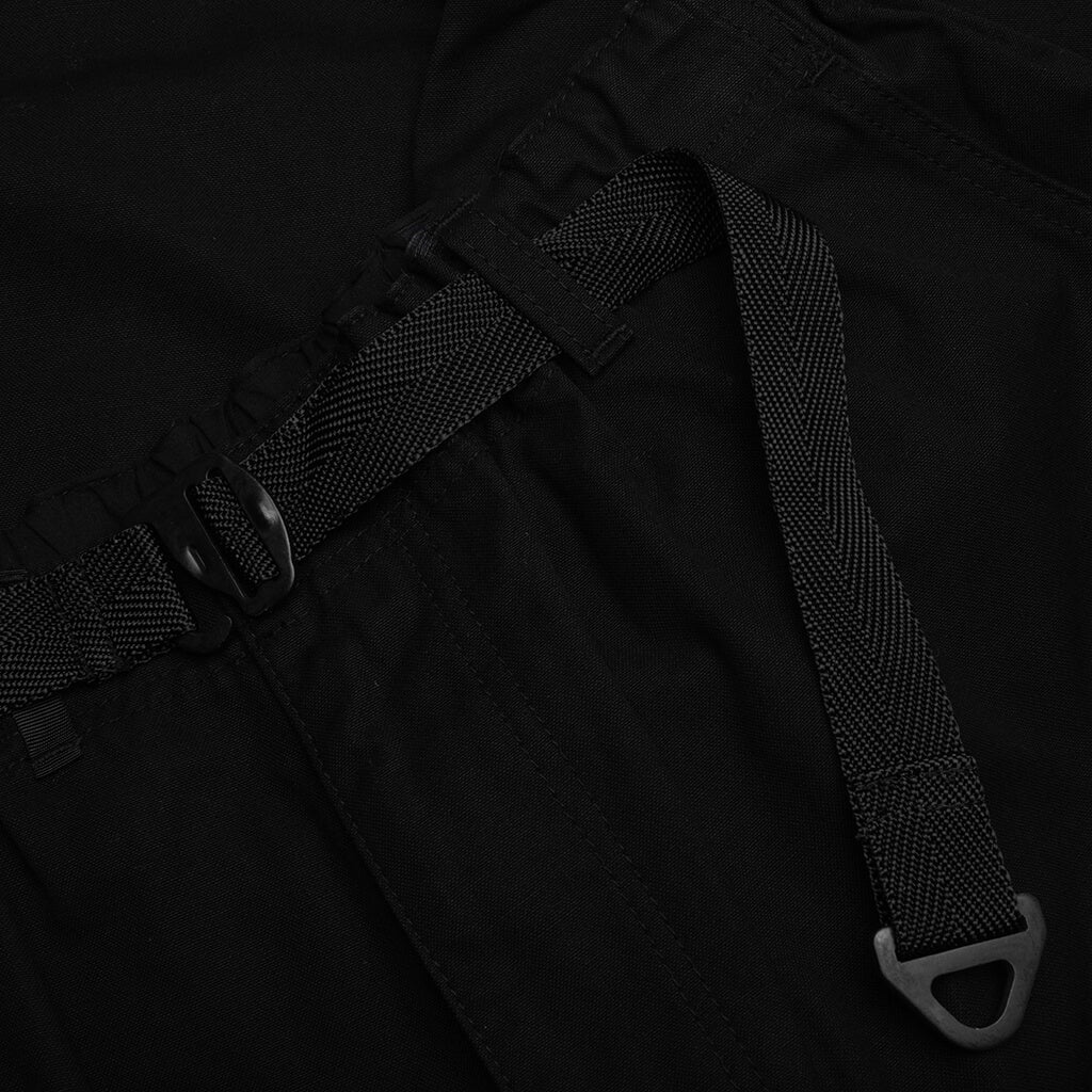 ELASTICATED WAIST UTILITY SHORTS - BLACK - 3