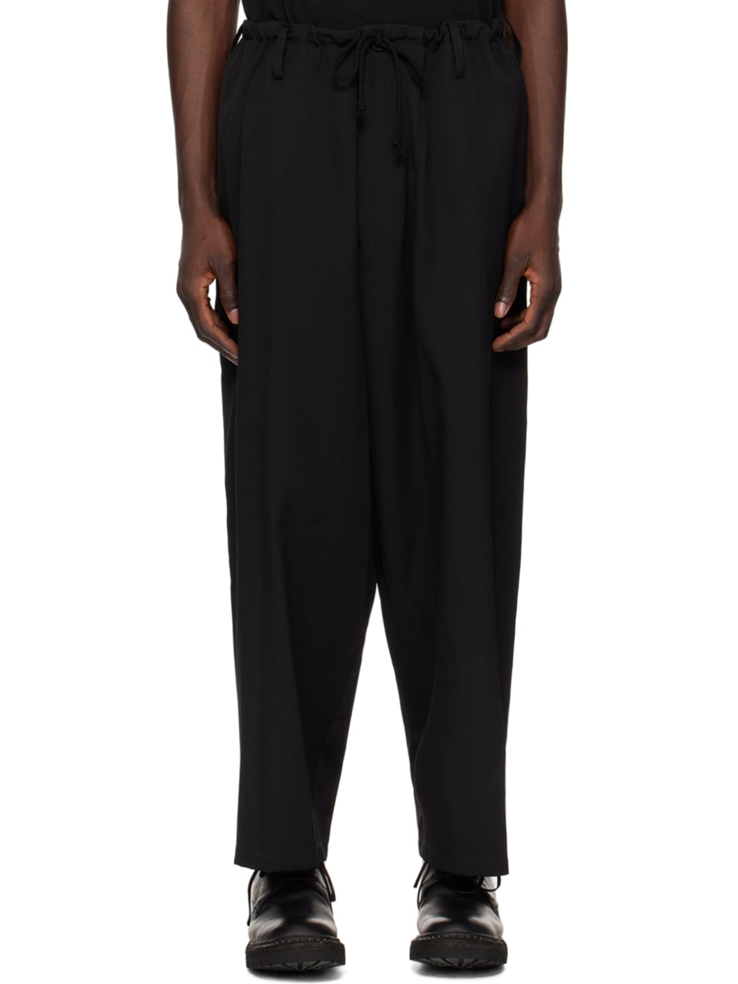 Black Drawstring Trousers - 1