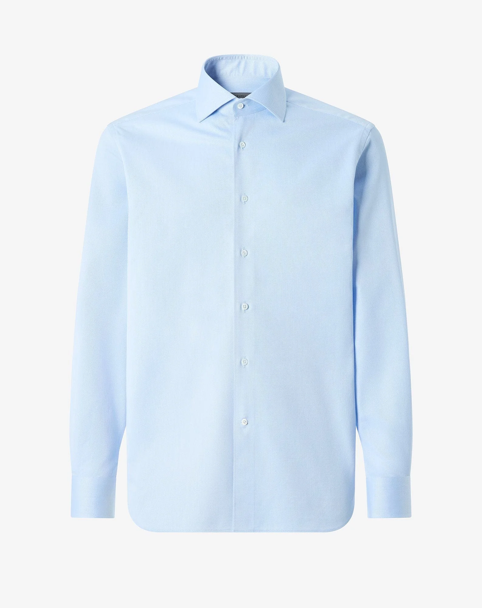 Blue textured cotton shirt - 1