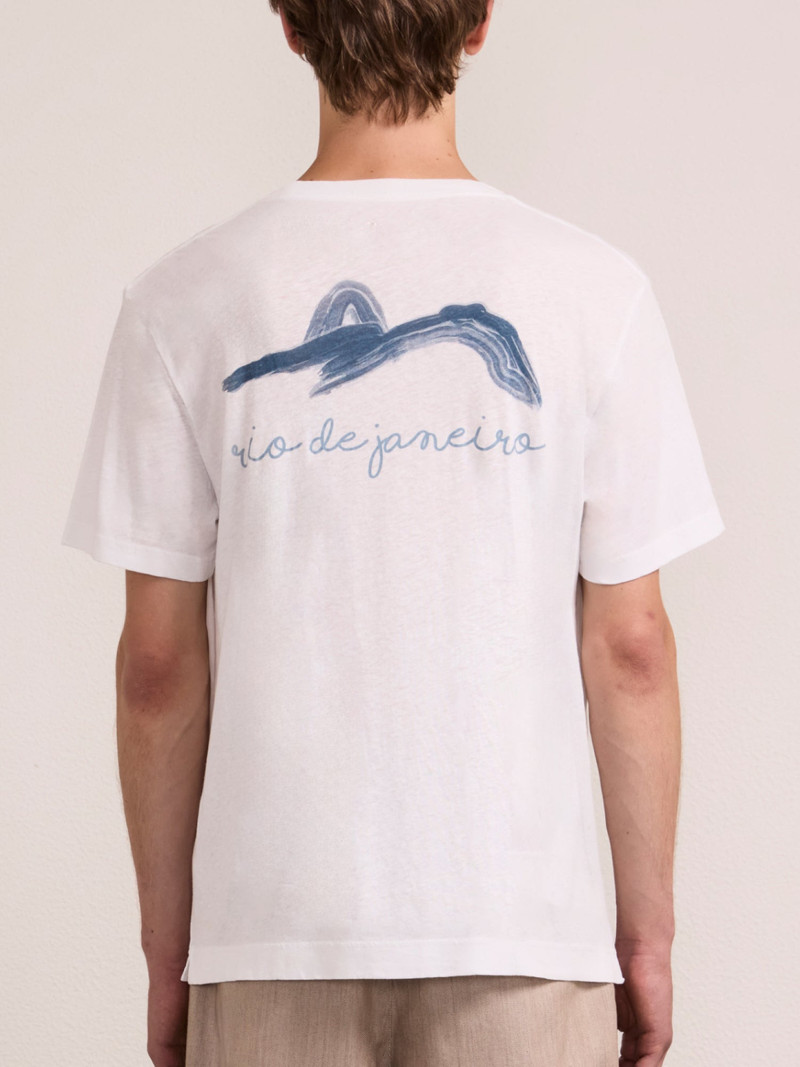 DINIS PRINTED COTTON-LINEN T-SHIRT 6