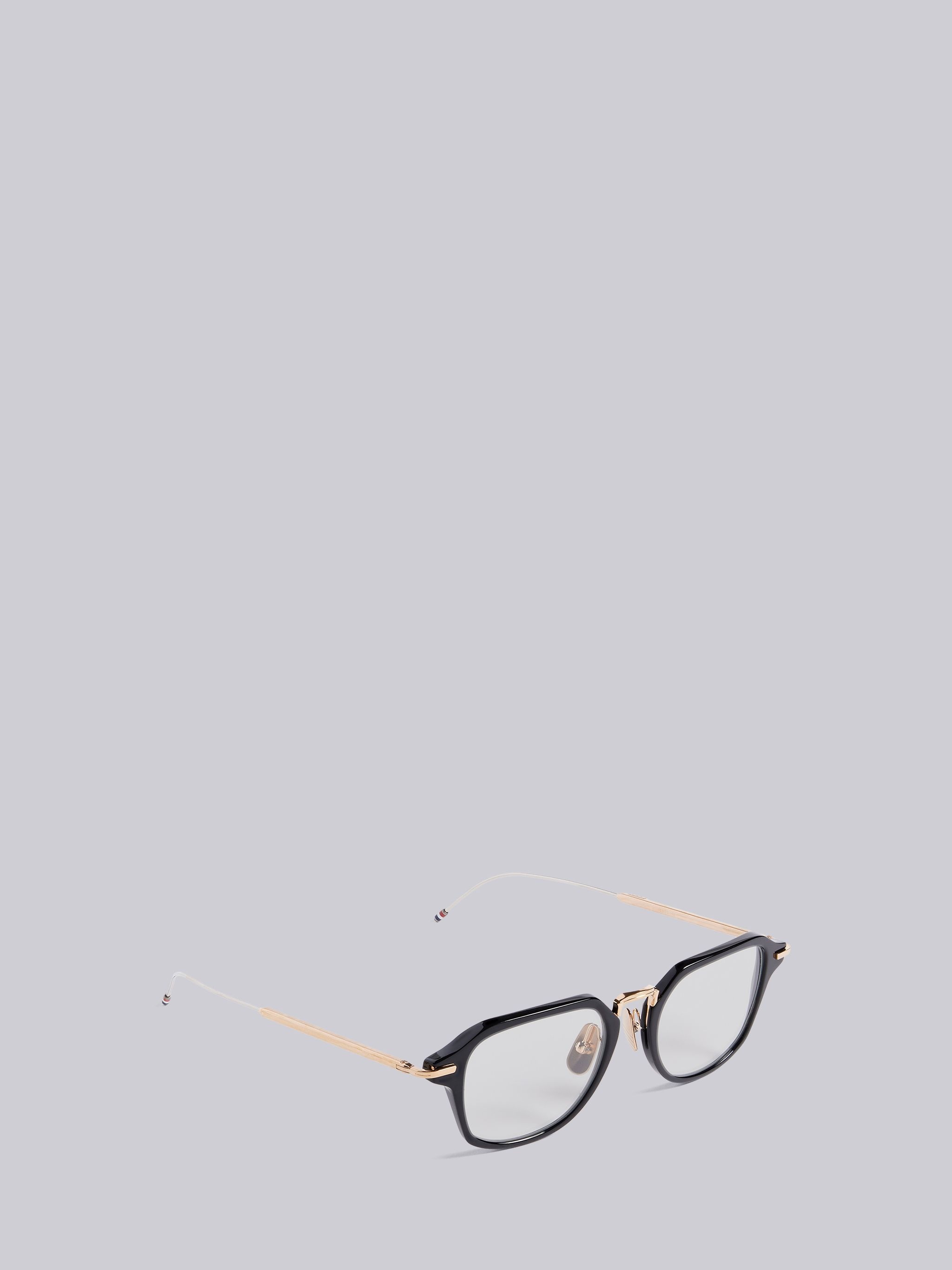 TB423 - Black And White Gold Clubmaster Glasses - 4
