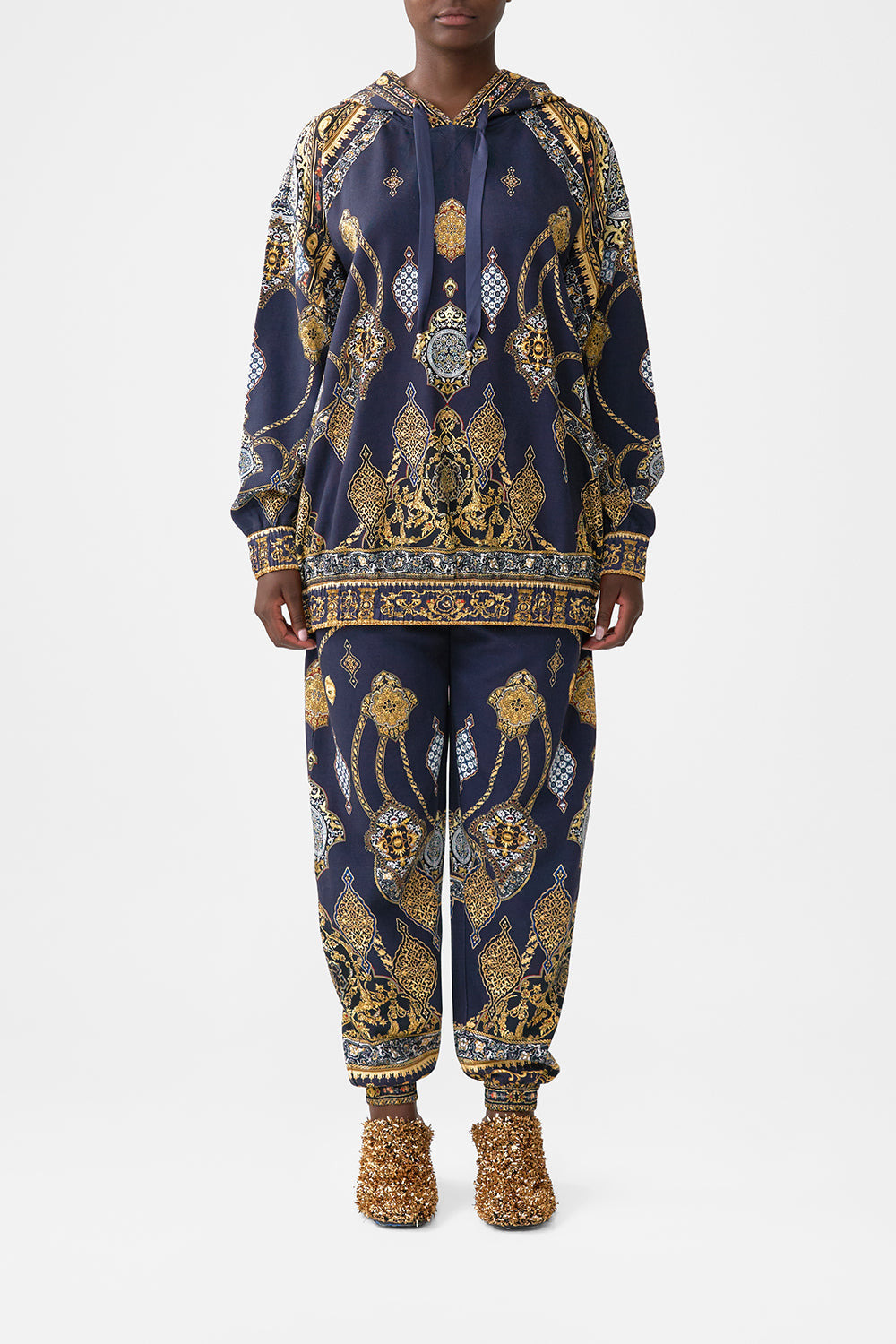 SILK BAND OVERSIZED HOODIE WITH POCKETS - 2