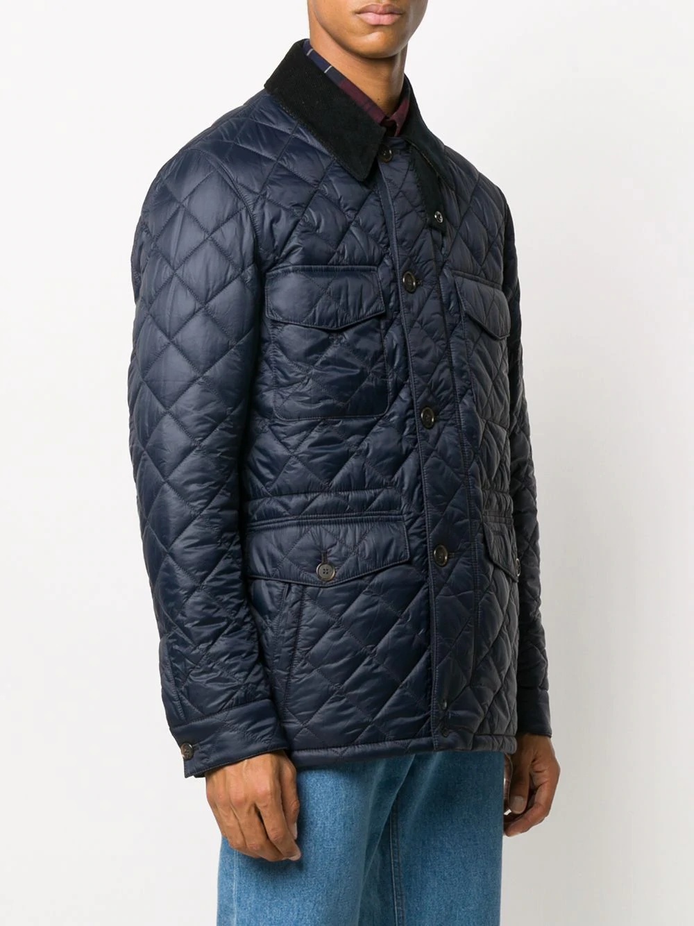 quilted single-breasted jacket - 3