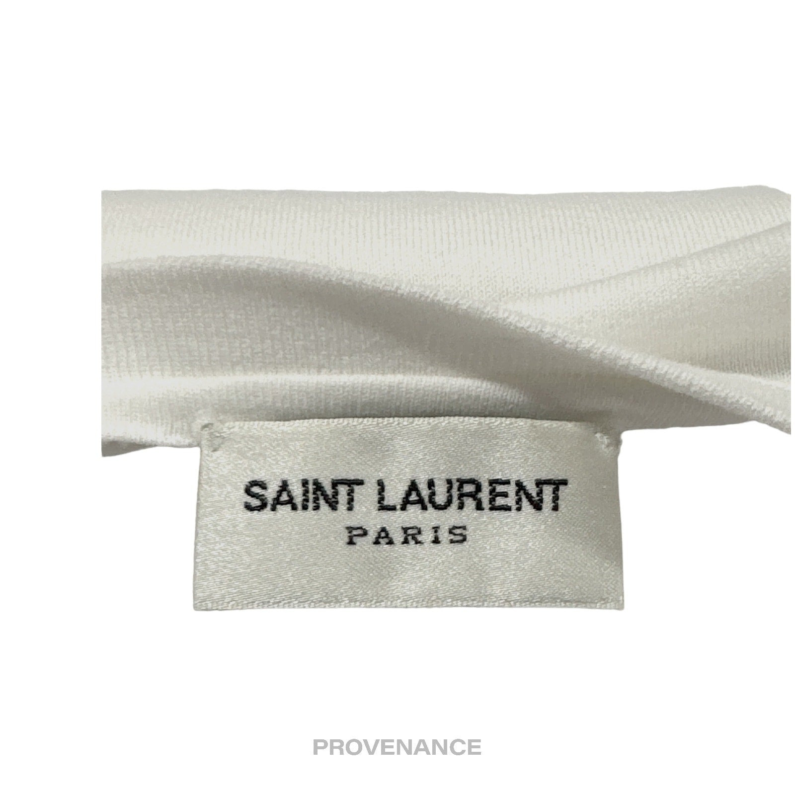 Saint Laurent Paris SLP Logo T Shirt - White - 7