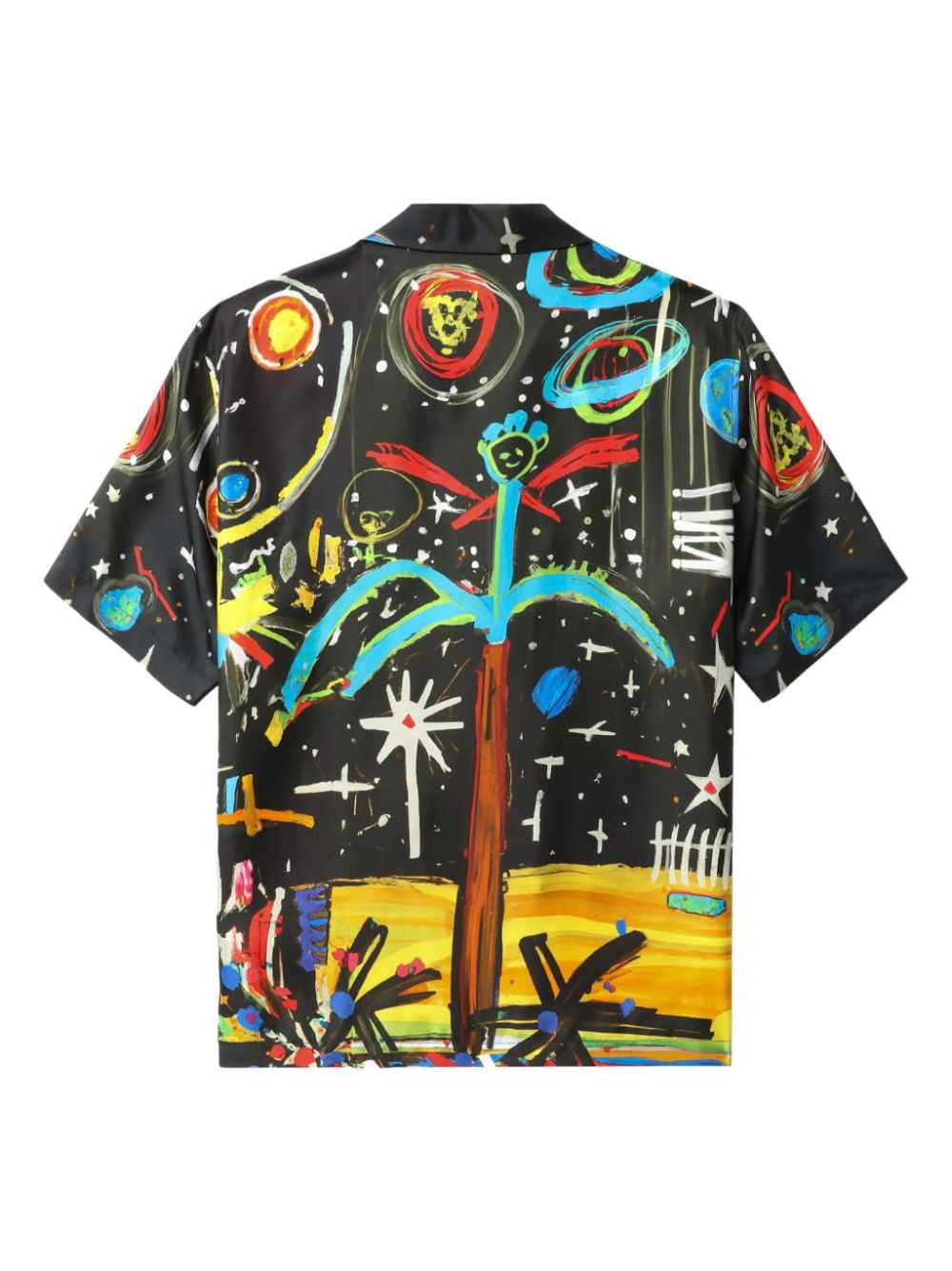 Starry Night silk bowling shirt - 6