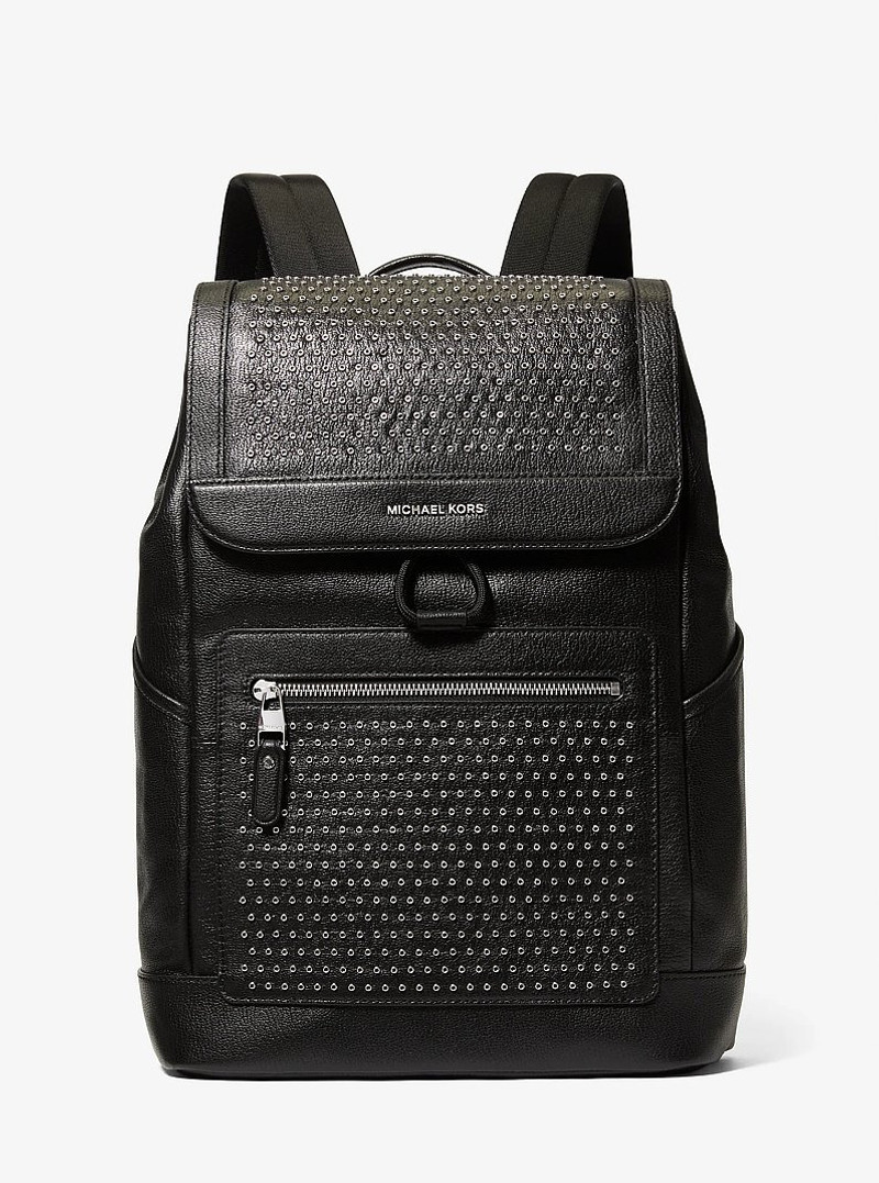 Hudson Medium Grommeted Leather Backpack 1
