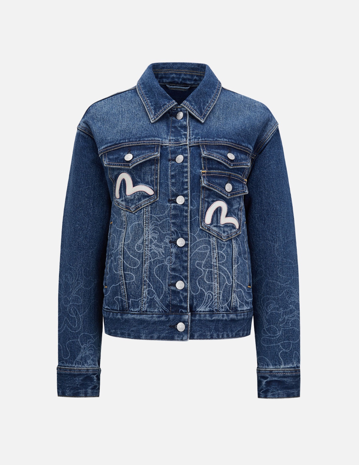 GRADATED LASER-PRINT DENIM JACKET - 1