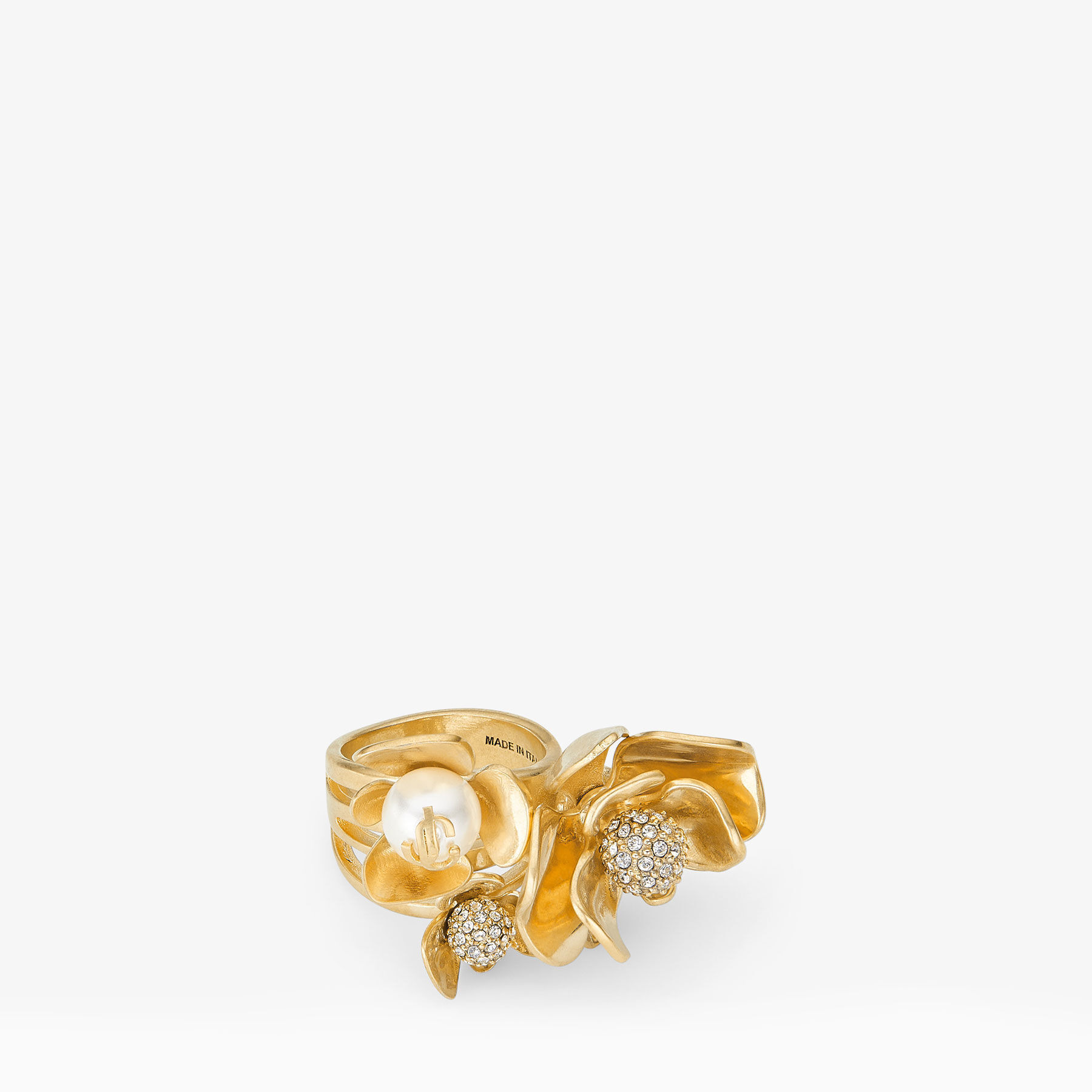 Petal Ring
Gold-Finish Ring with Crystal and Pearl Embellishment - 5