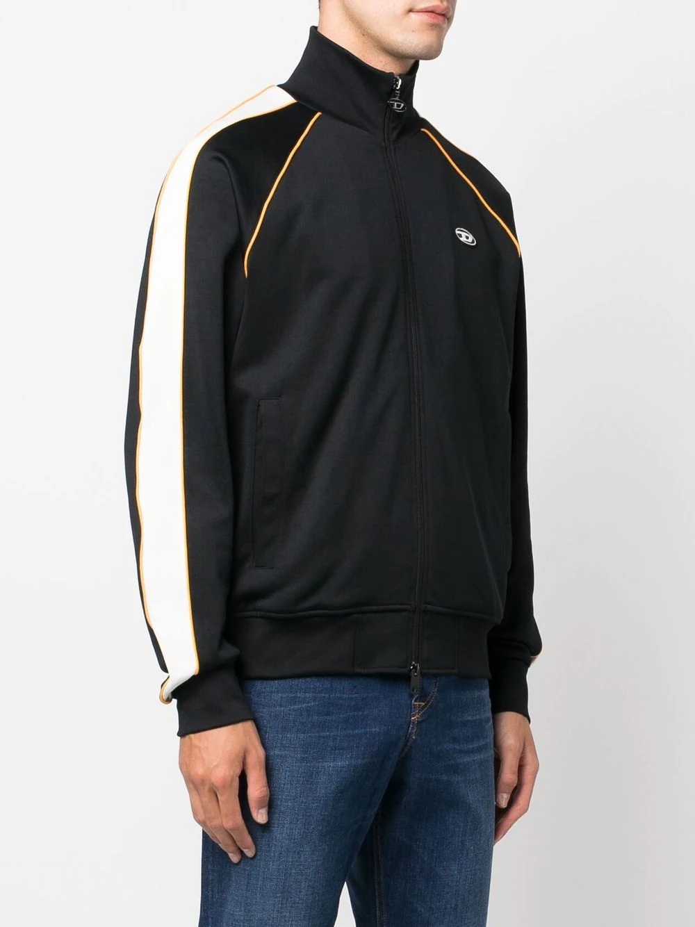 logo patch zipped jacket - 3