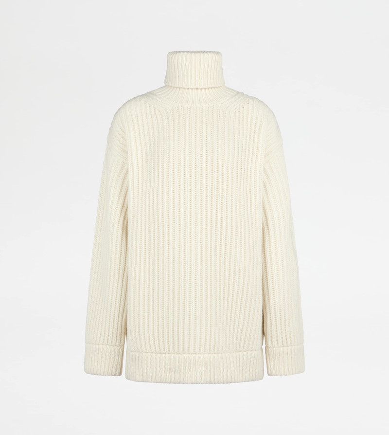 TURTLENECK IN CASHMERE - WHITE 1