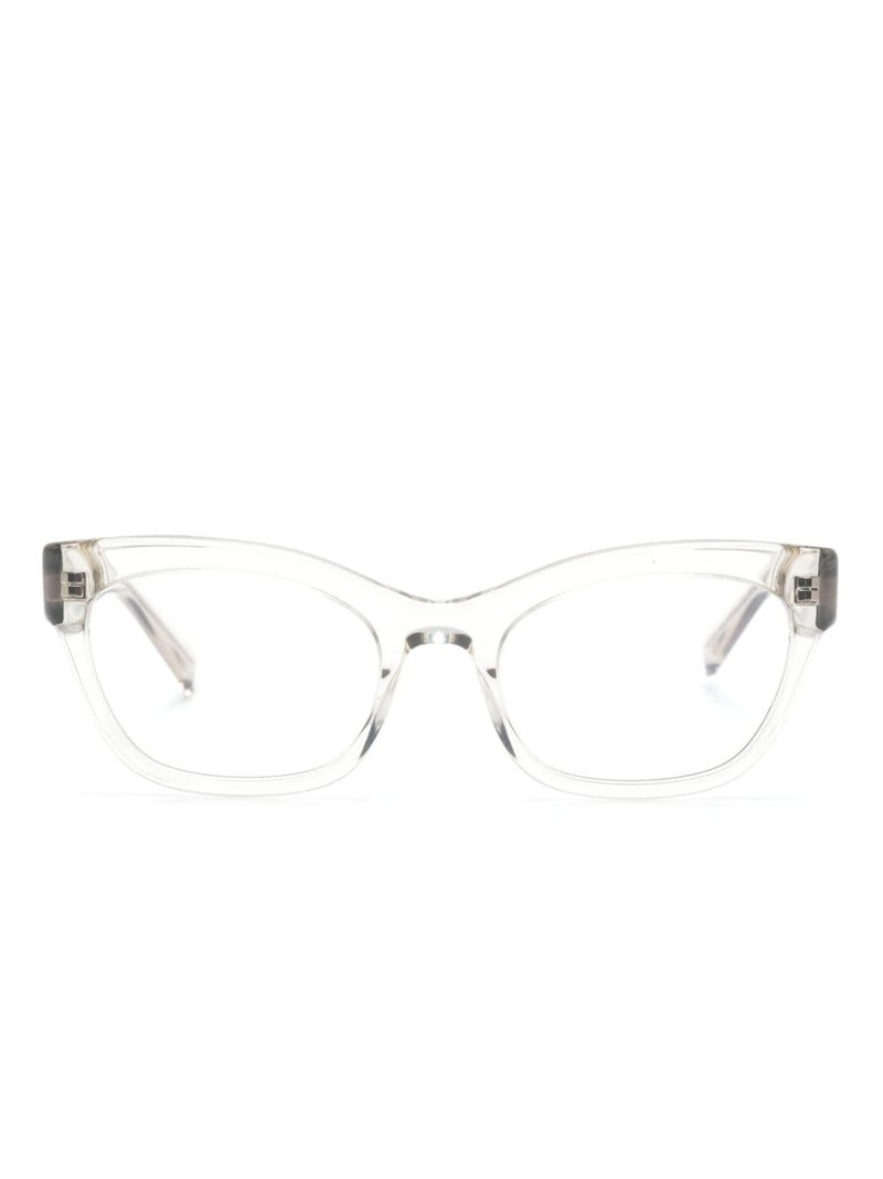 logo-engraved square-frame glasses 1