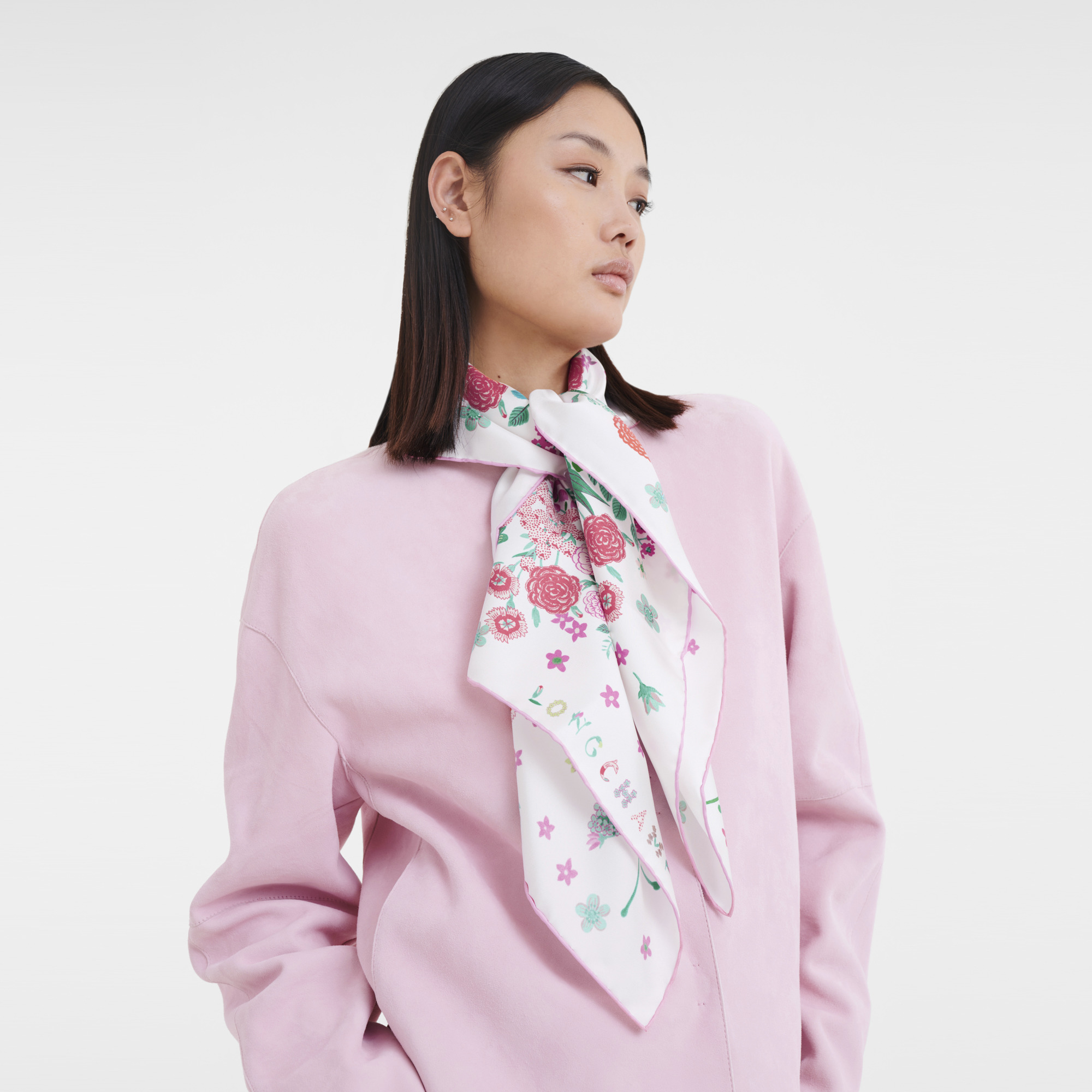 Collier de fleurs Silk scarf 90 Pink - Silk - 2