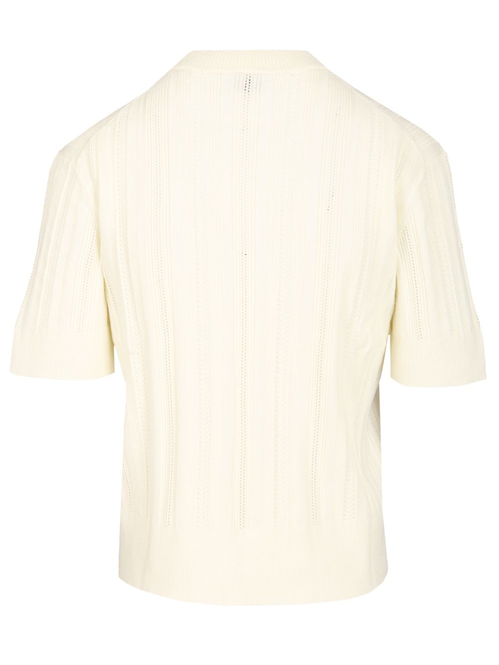Braid Knit T-Shirt White - 2