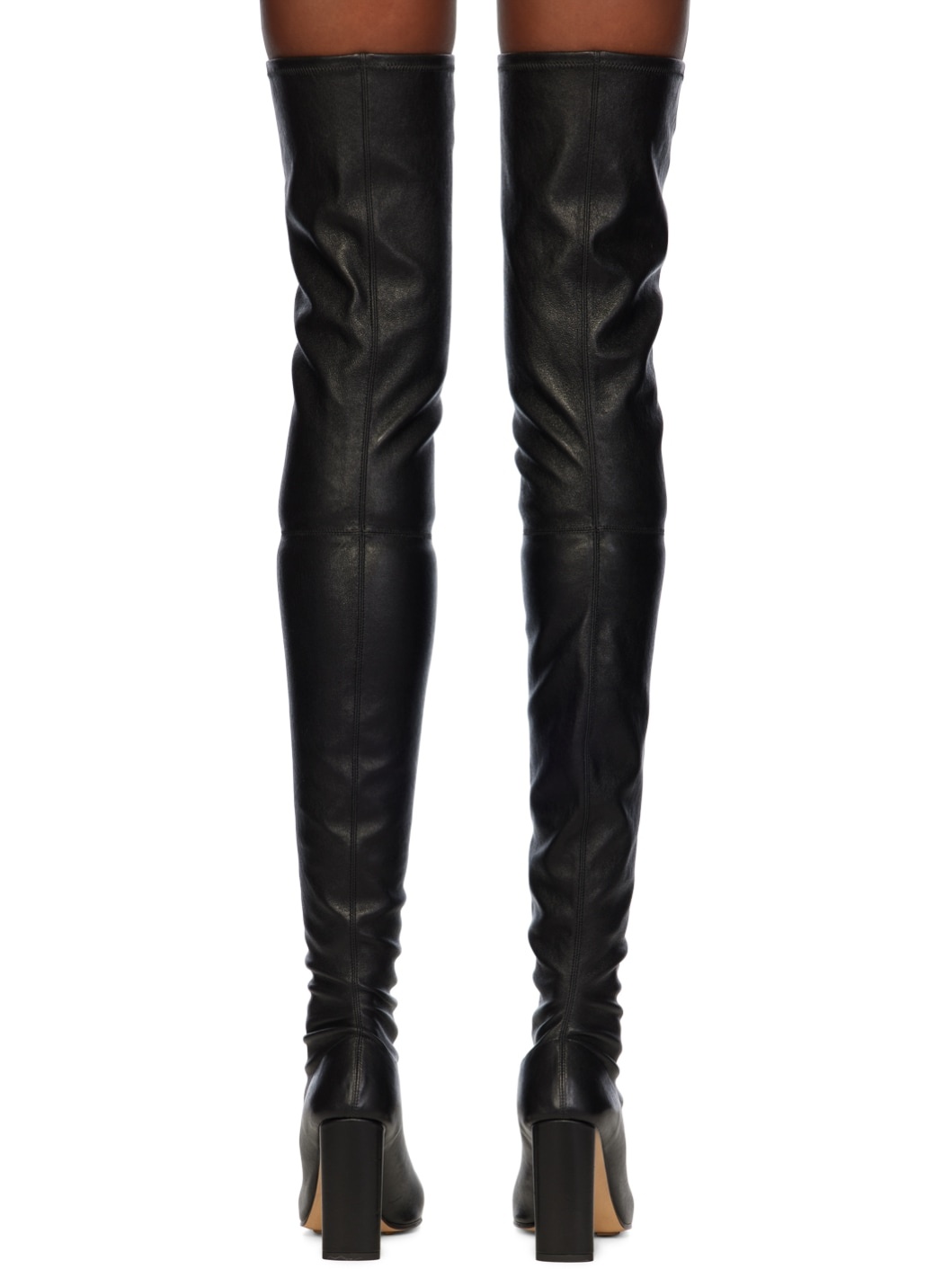 Black Tripod Over-The-Knee Boots - 2