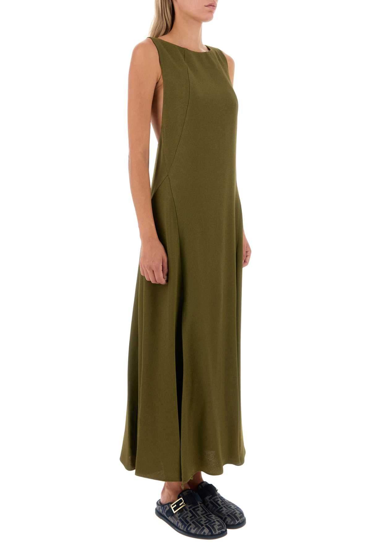 Fendi Women Olive Green Sable Dress - 3