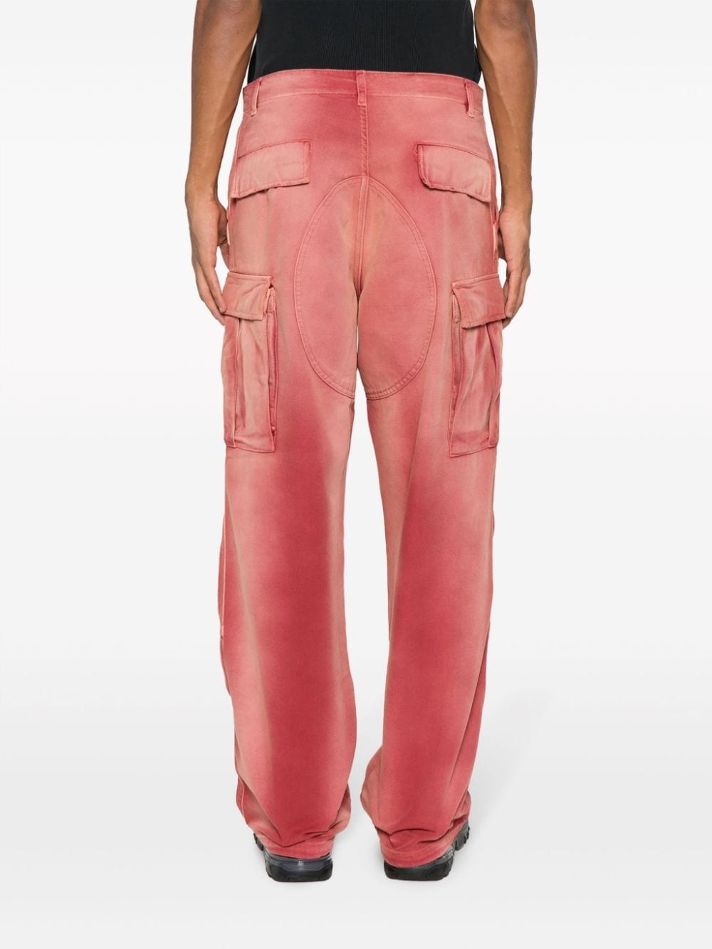 distressed-effect cotton cargo trousers - 4