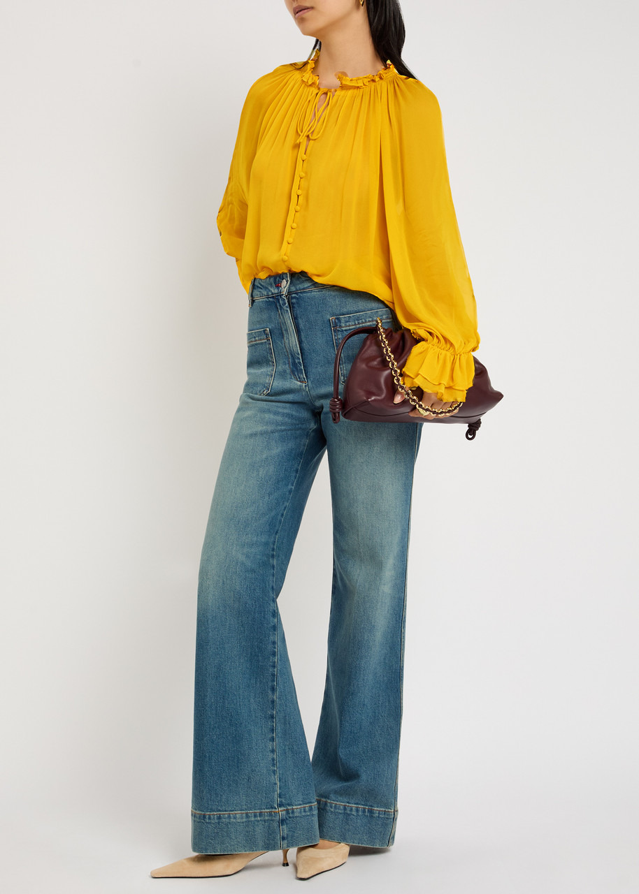Alice + Olivia Josephine Semi-sheer Chiffon Blouse - 4