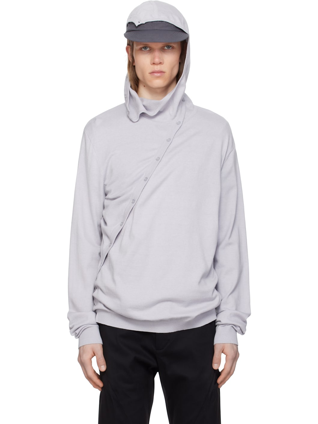 Gray 8.0 Knit Center Hoodie - 1