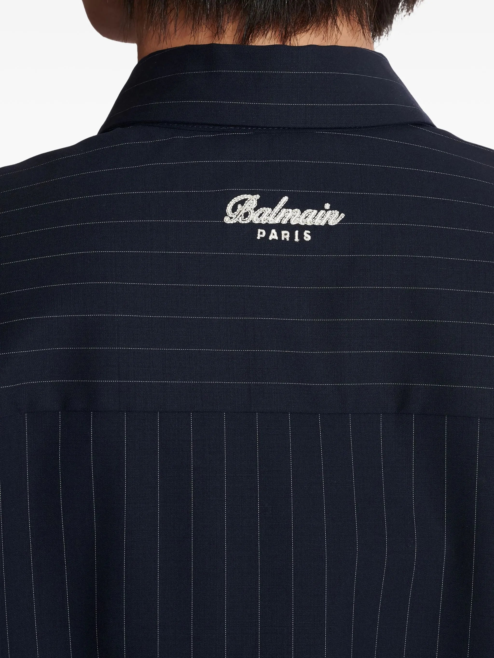 pinstripe emblem shirt - 5
