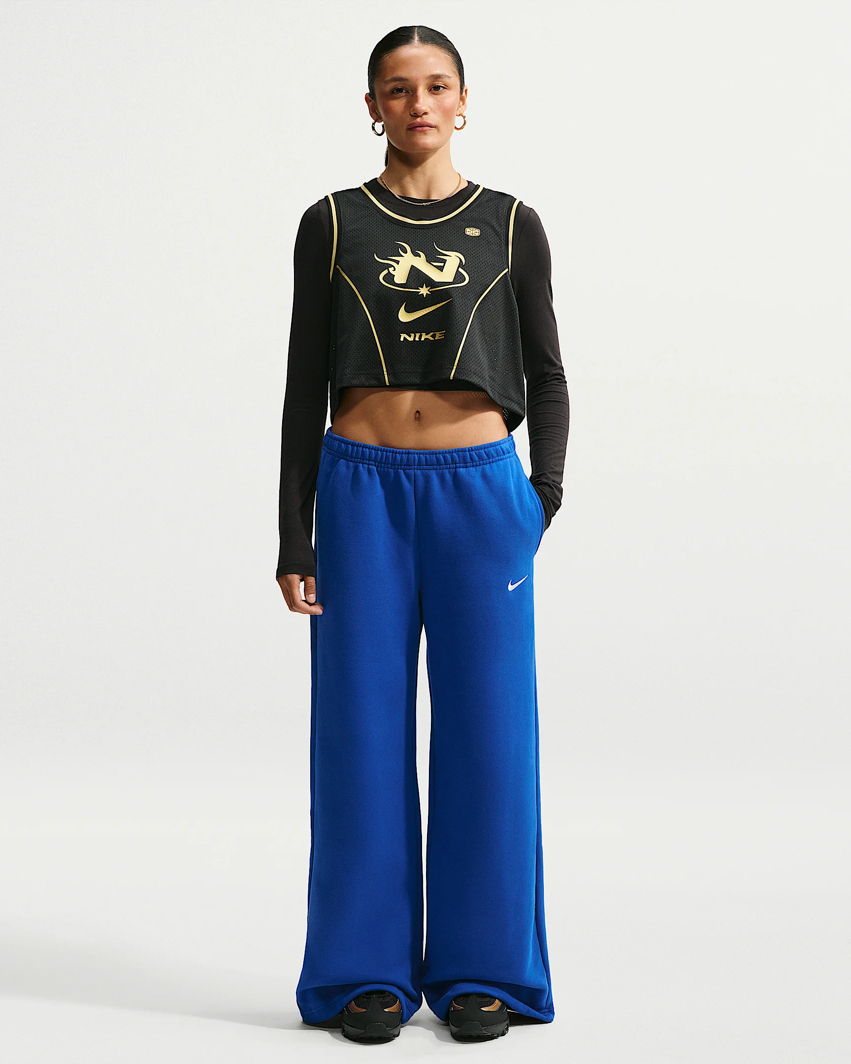 Nike Studio Fleece Medium Weight Women's Mid-Rise Wide-Leg Pants - 1