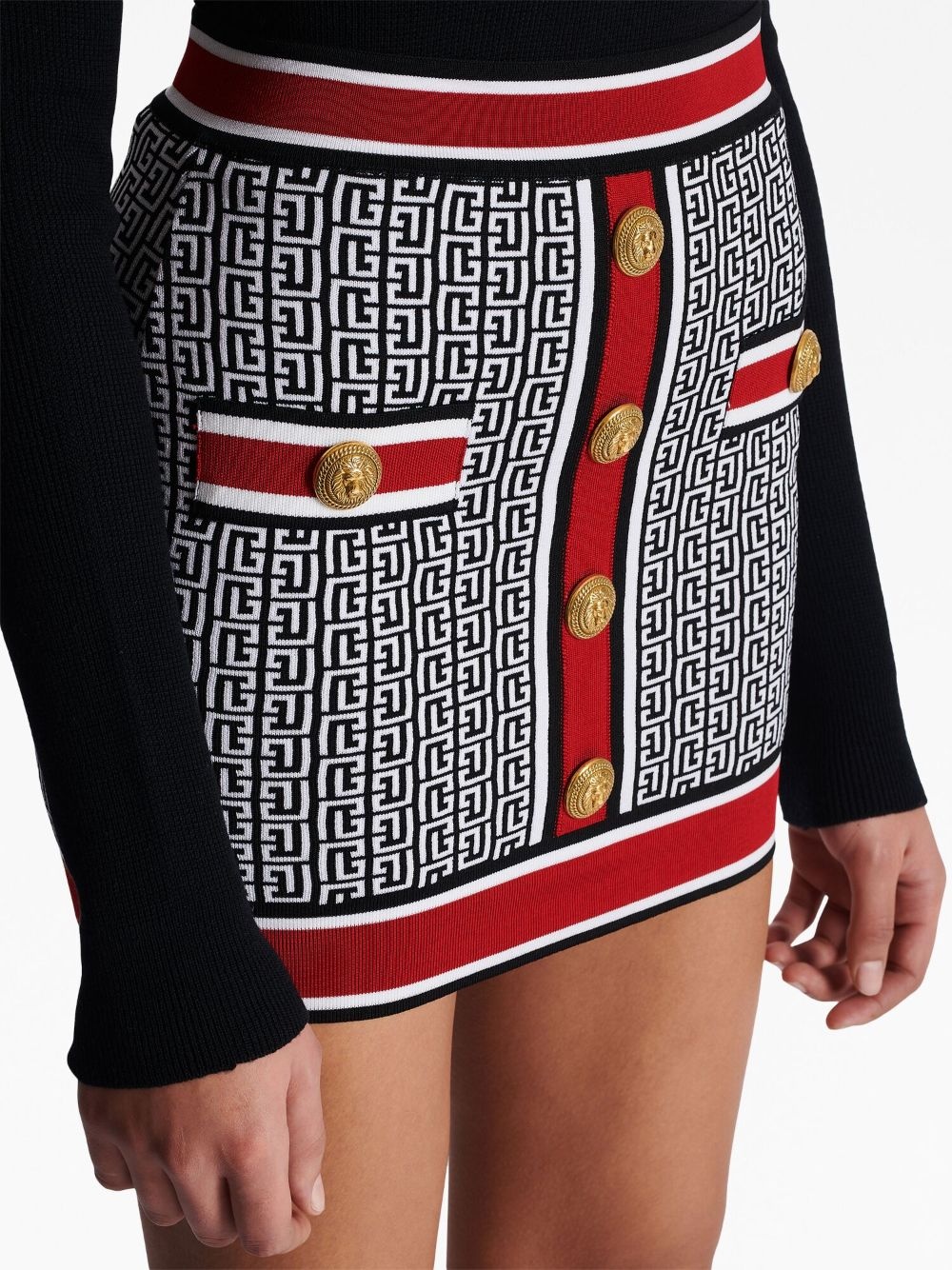 monogram-knit mini skirt - 7
