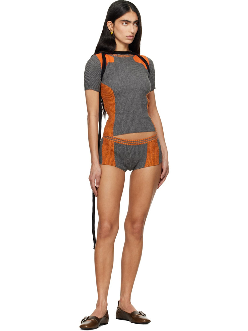 OTTOLINGER Orange & Gray Textured Knit Team T-shirt outlook