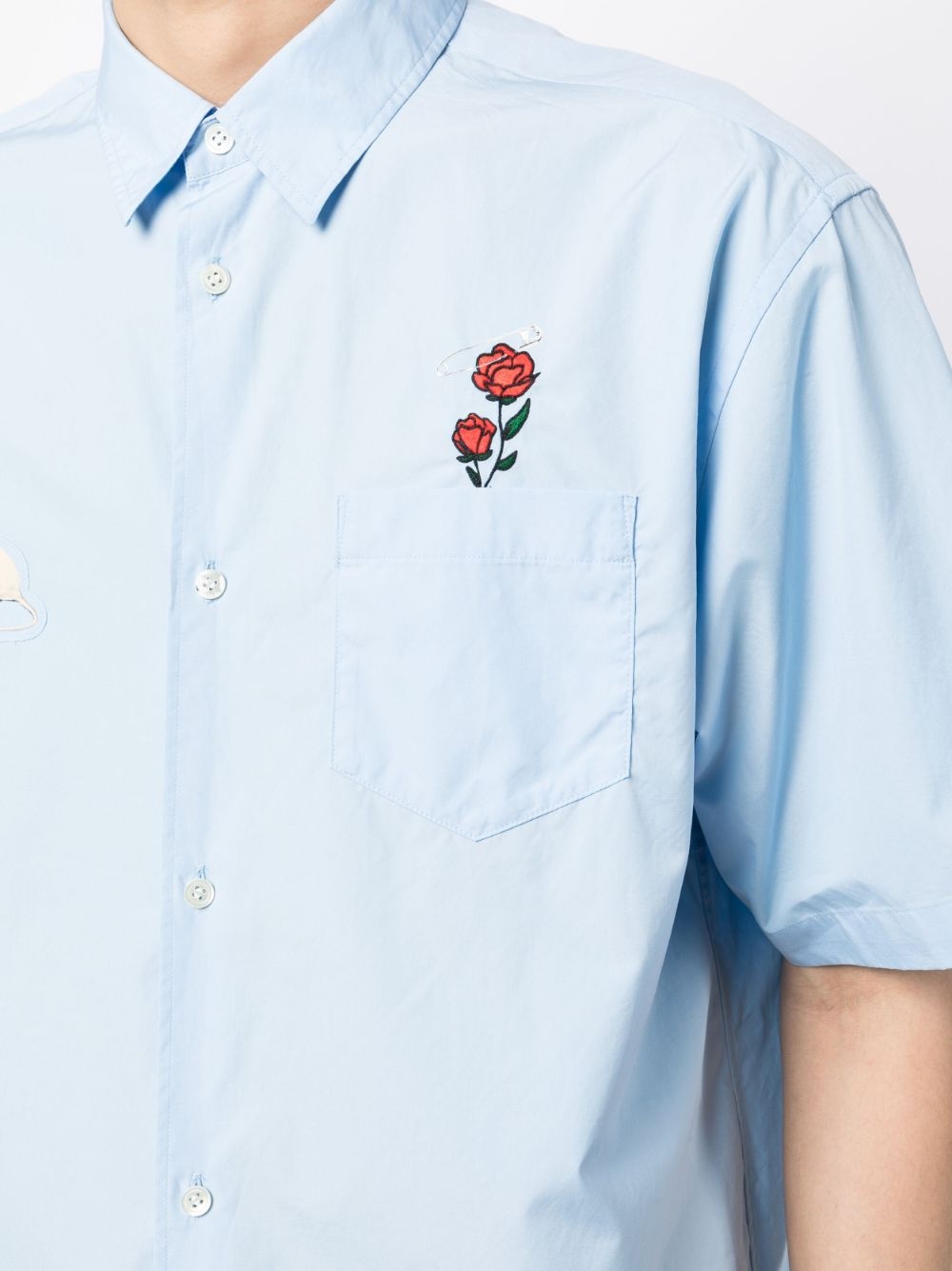 patch-detail cotton shirt - 5