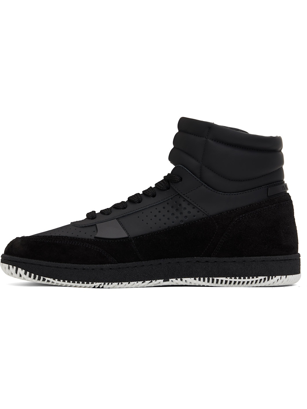 Black 'Balmain' Swan Mid-Top Sneakers - 3