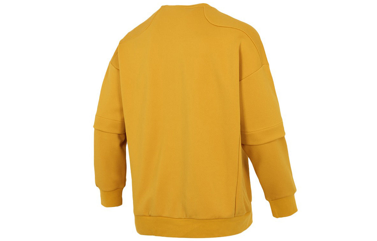 Men's adidas Contrasting Colors Pocket Sports Round Neck Pullover Yellow H39349 - 2