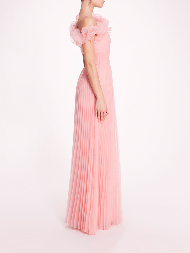 PEBBLE ORGANZA PLEATED GOWN 3