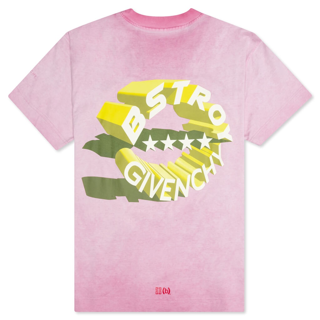 OVERSIZED PRINTED JERSEY T-SHIRT - BRIGHT PINK - 2