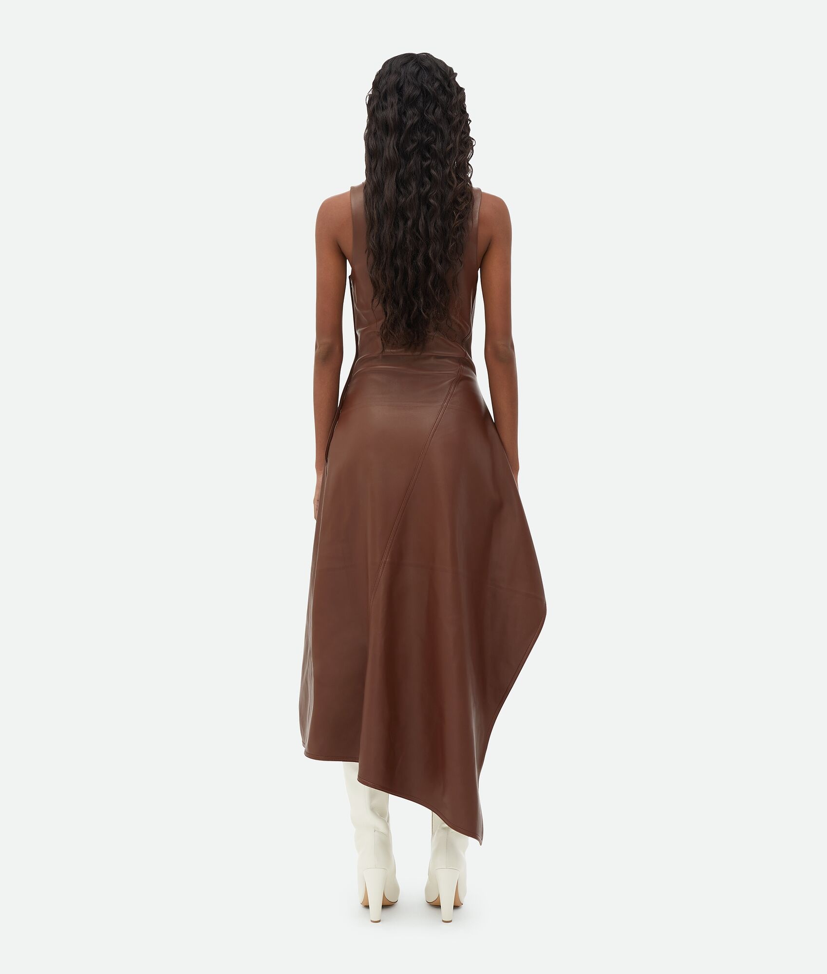 Leather Asymmetric Midi Dress - 3
